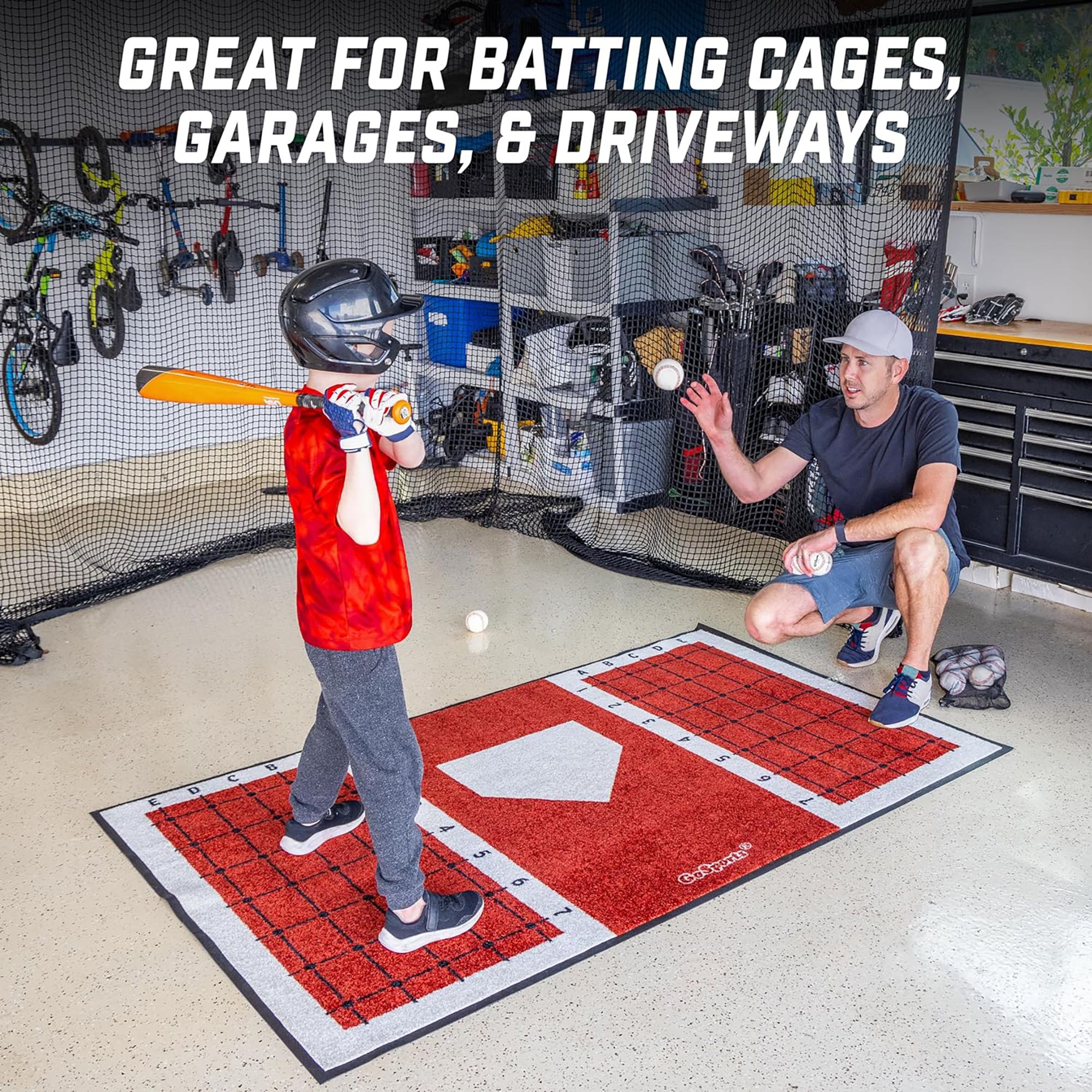 GoSports 6' x 4' Baseball/Softball Hitting Mat w/ Stance Alignment Guide product image