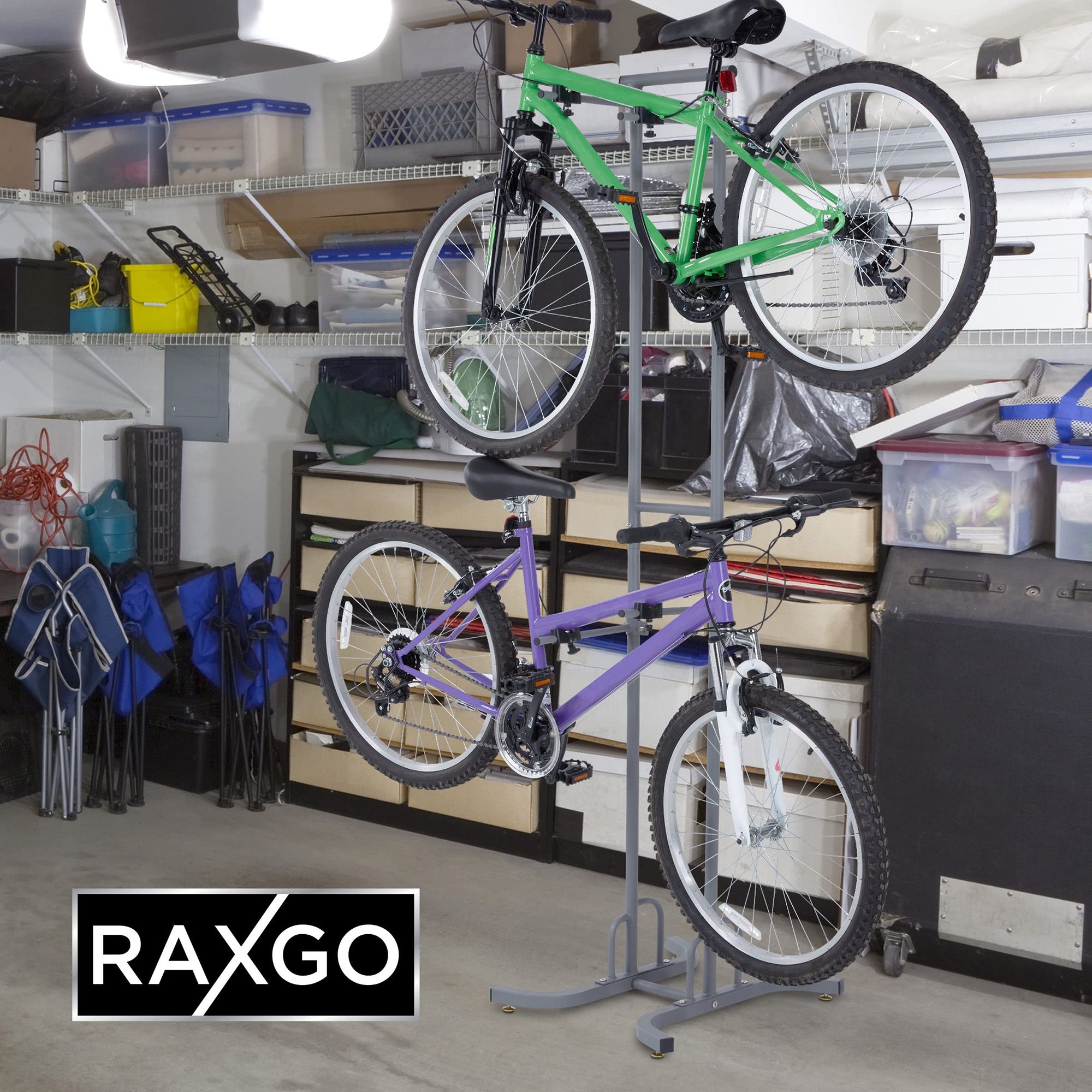 RaxGo Freestanding Dual Bike Storage Rack