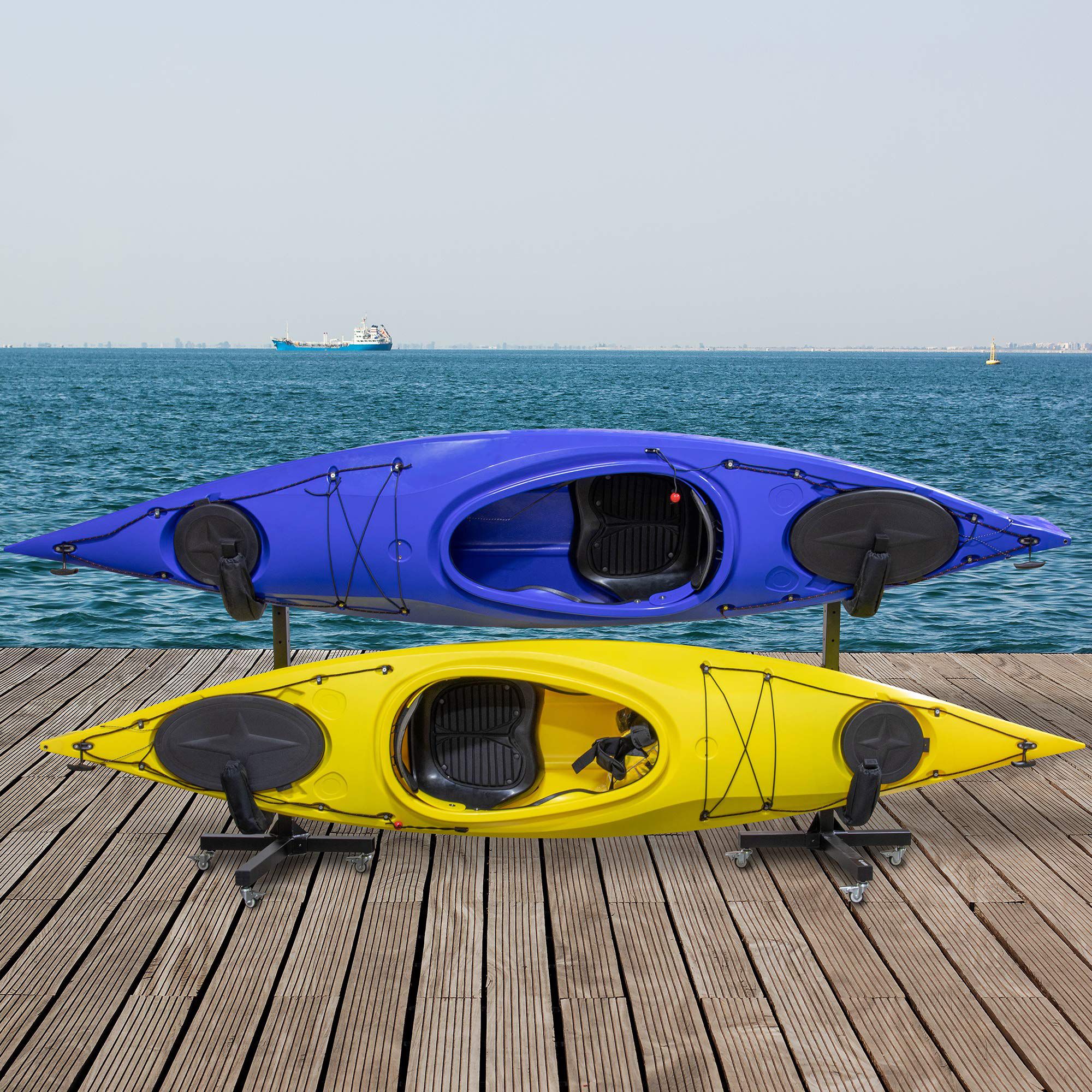 RaxGo Freestanding Standing Kayak Rack With Wheels product image