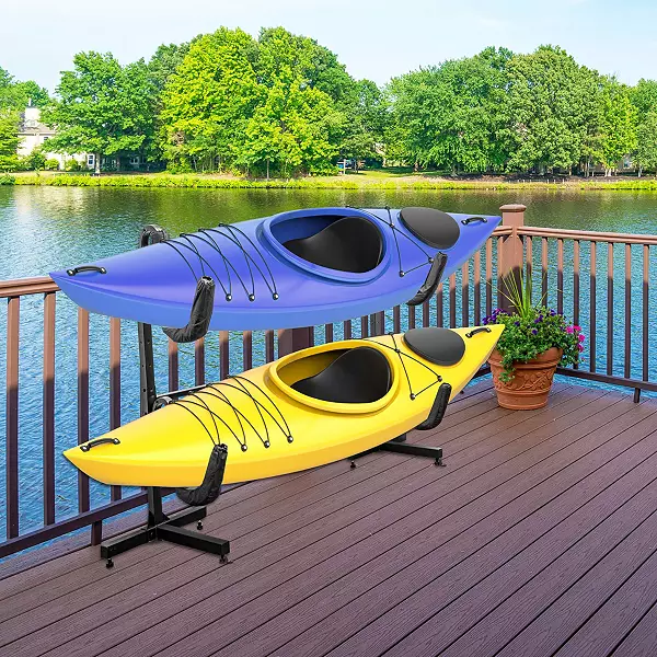 RaxGo Wall-Mounted Kayak Rack, 3-Pack Adjustable Kayak Storage Rack for  Garage, Storeroom or Dock