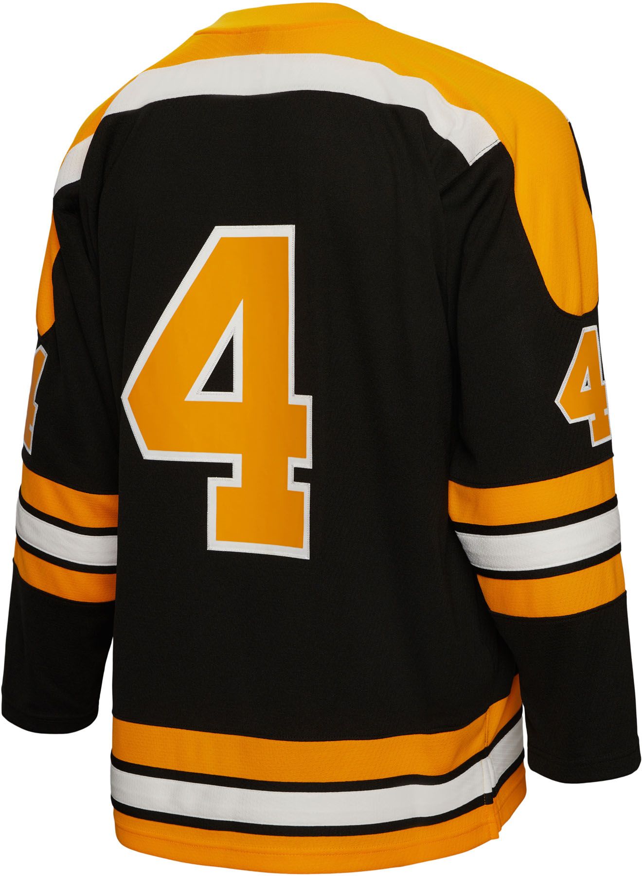 Boston Bruins No4 Bobby Orr Cream Sawyer Hooded Sweatshirt Stitched Jersey