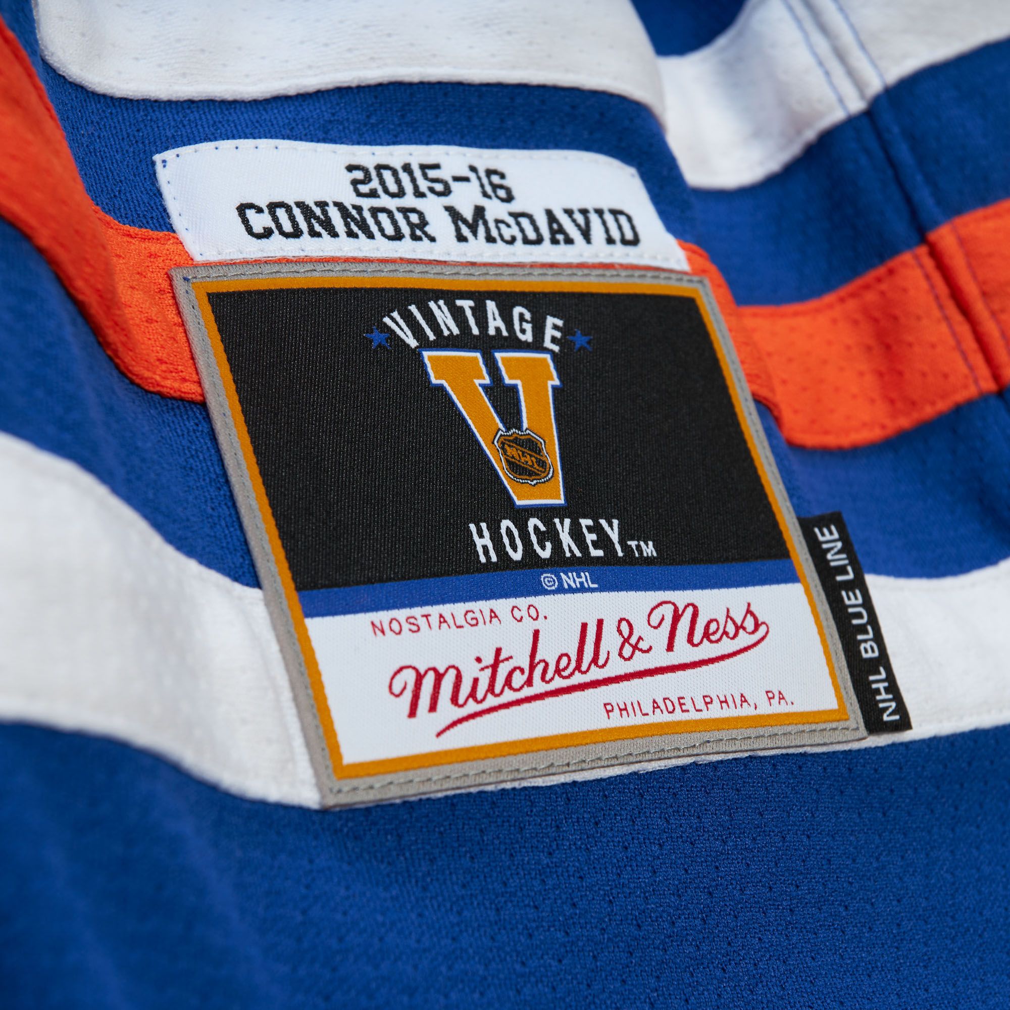 Mitchell & Ness Adult Edmonton Oilers Connor McDavid #97 '15 Blue Line Jersey product image