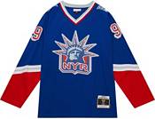 Men's New York Rangers Wayne Gretzky adidas Blue Authentic Heroes of Hockey  Throwback Jersey