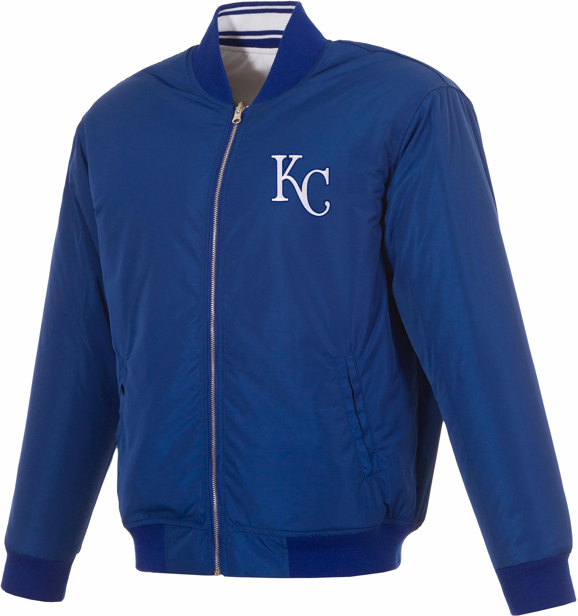 JH Design Men's Kansas City Royals Full-Zip Reversible Flight Royal Nylon Jacket product image