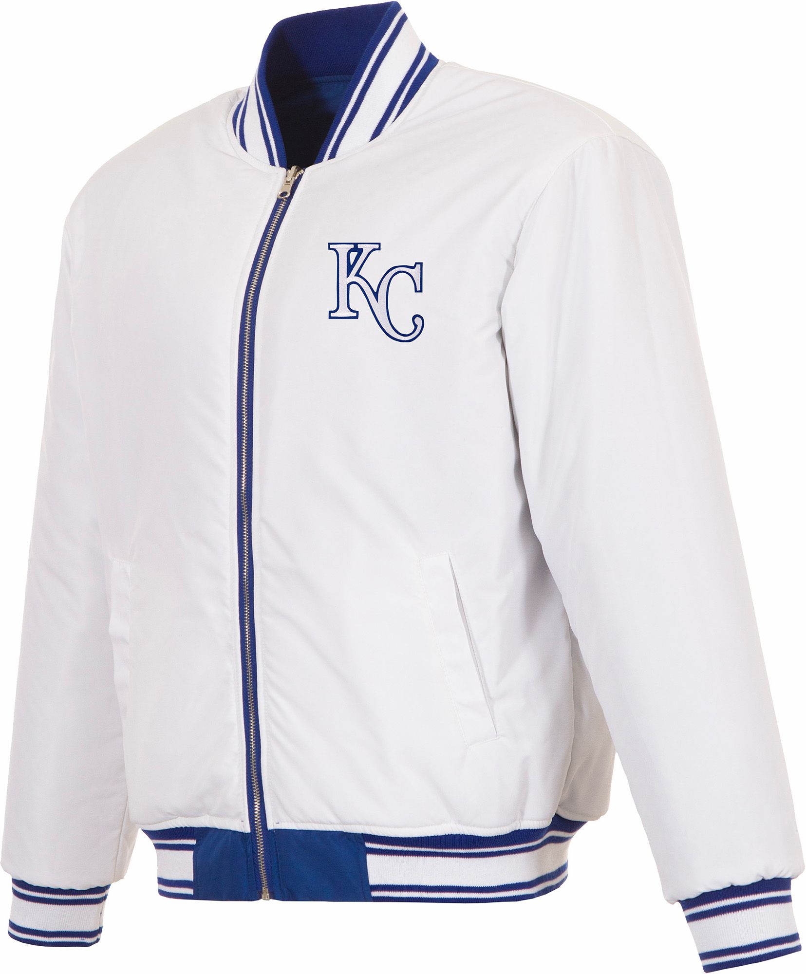 JH Design Men's Kansas City Royals Full-Zip Reversible Flight Royal Nylon Jacket product image