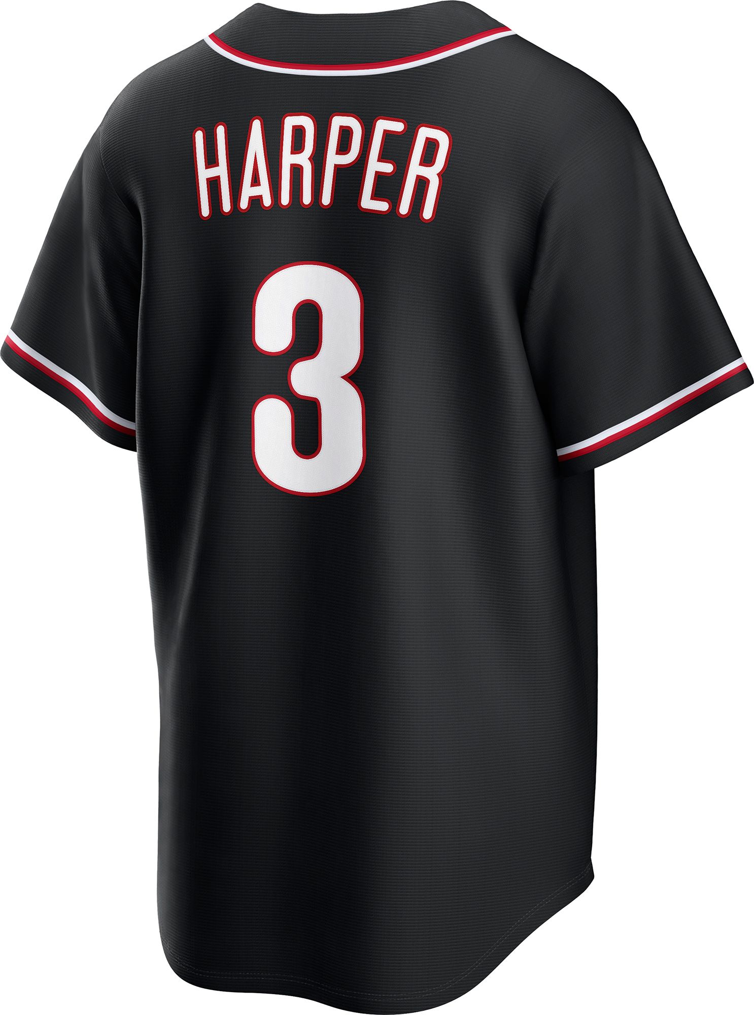 Nike Men's Philadelphia Phillies Black Bryce Harper #3 Carbon Replica Jersey product image