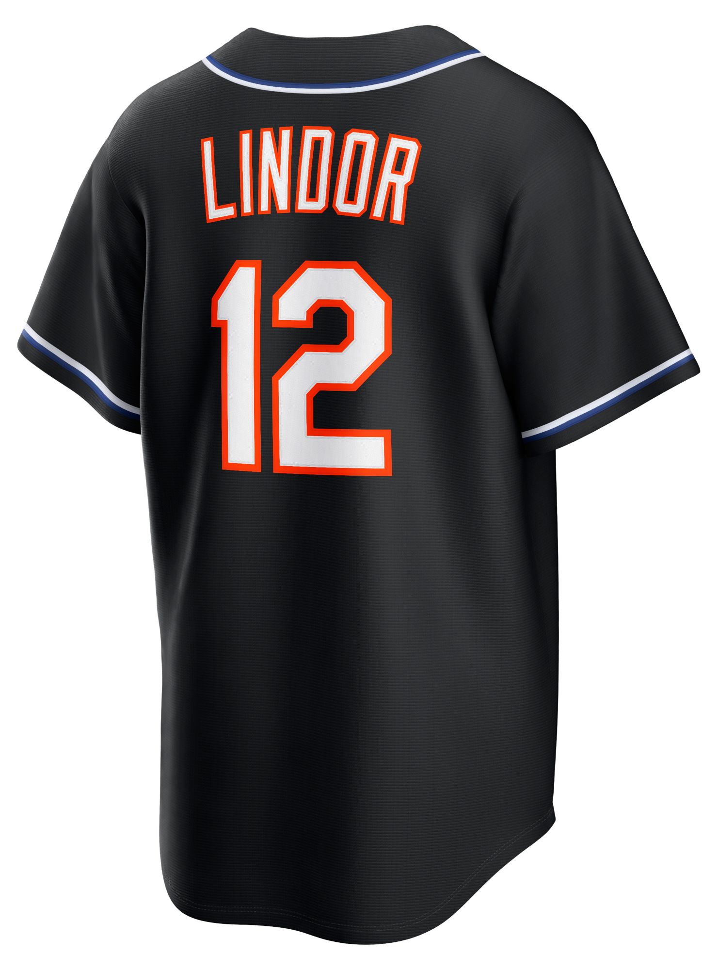 Nike Men's New York Mets Black Francisco Lindor #12 Carbon Replica Jersey product image