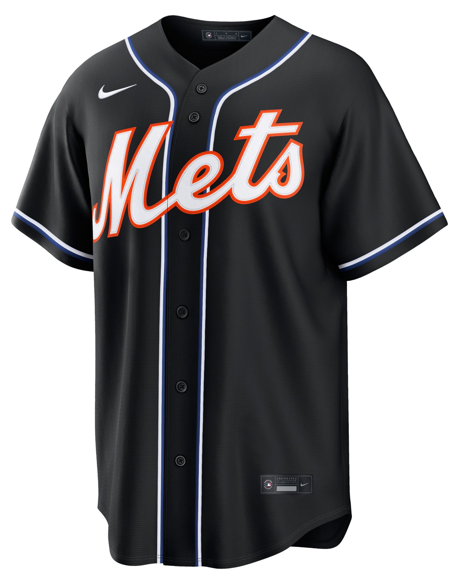 Nike Men's New York Mets Black Francisco Lindor #12 Carbon Replica Jersey product image
