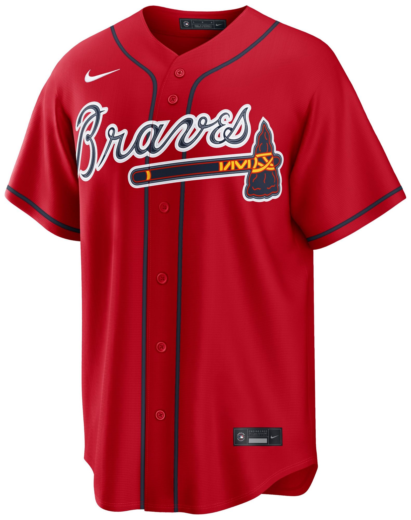 Nike Men's Atlanta Braves Red Austin Riley #27 Alternate Replica Jersey product image