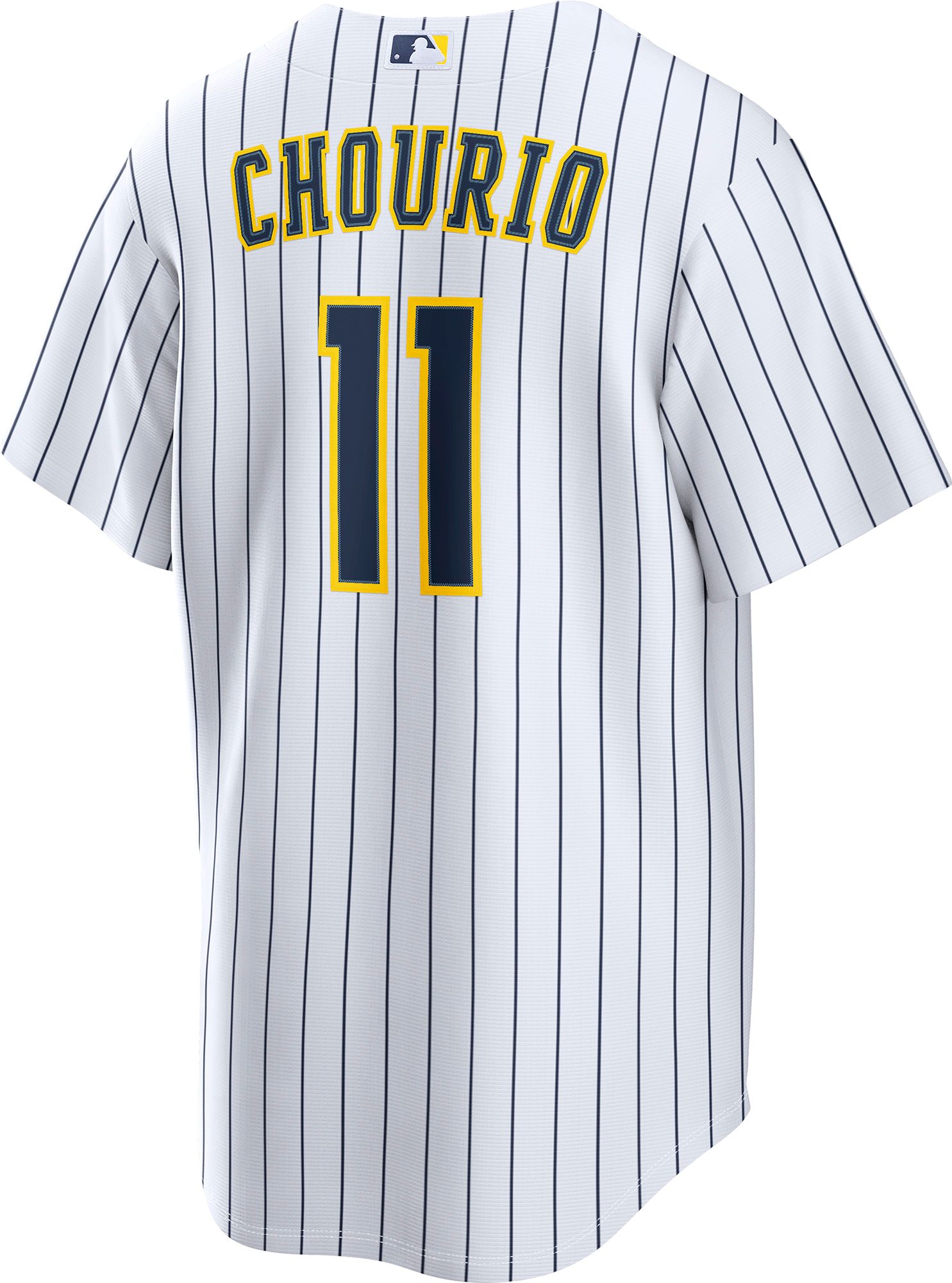 Nike Men's Milwaukee Brewers Jackson Chourio #11 Navy Alternate Replica Jersey product image
