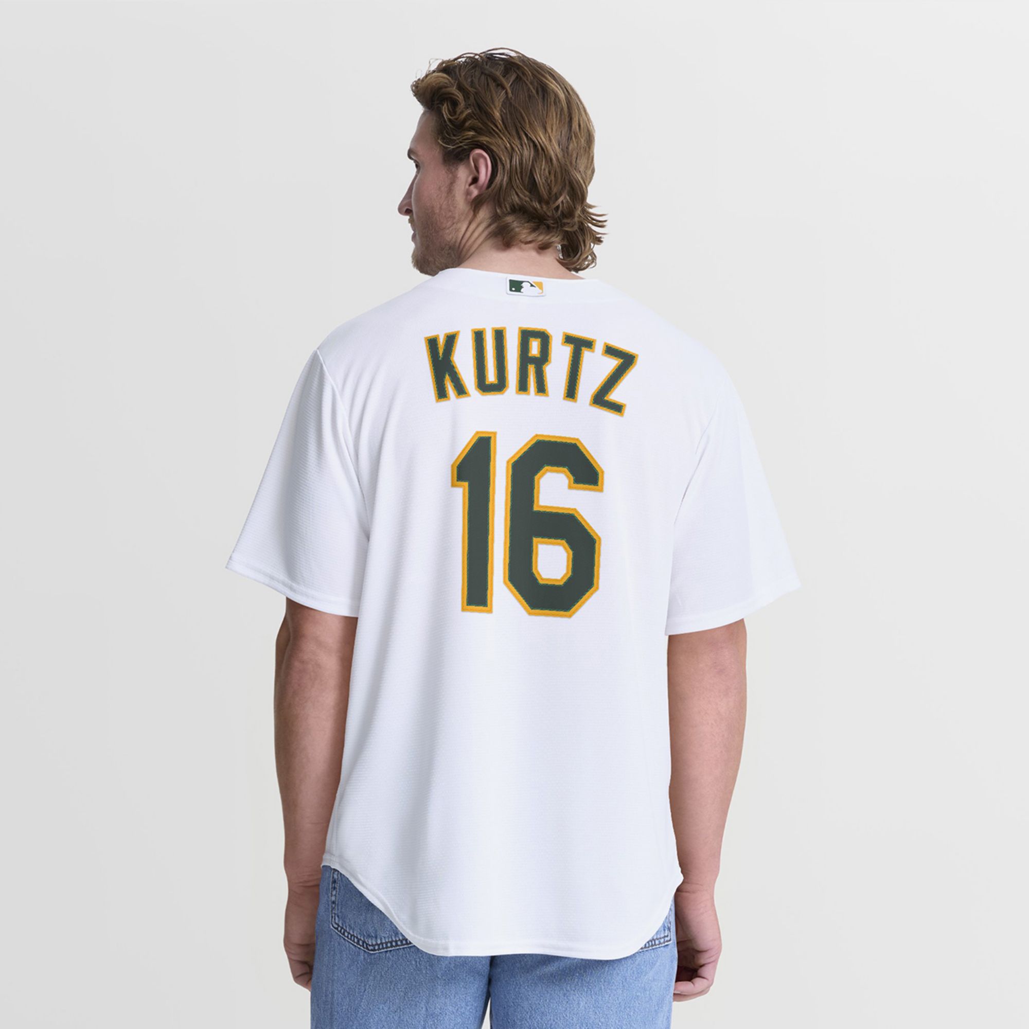 Nike Men's Athletics White Nick Kurtz #16 Home Replica Jersey product image