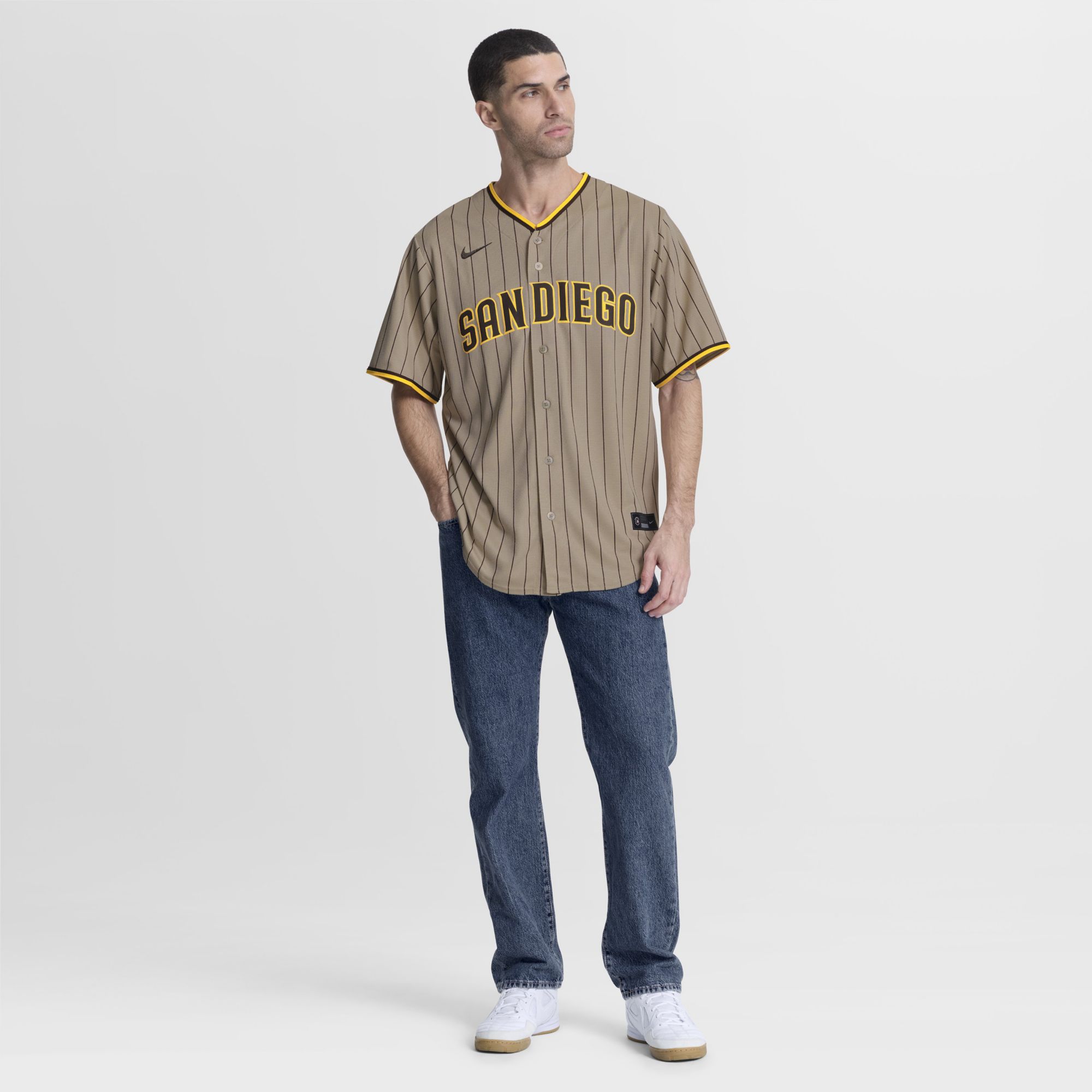 Nike Men's San Diego Padres Khaki Fernando Tatis Jr. #23 Alternate Replica Jersey product image