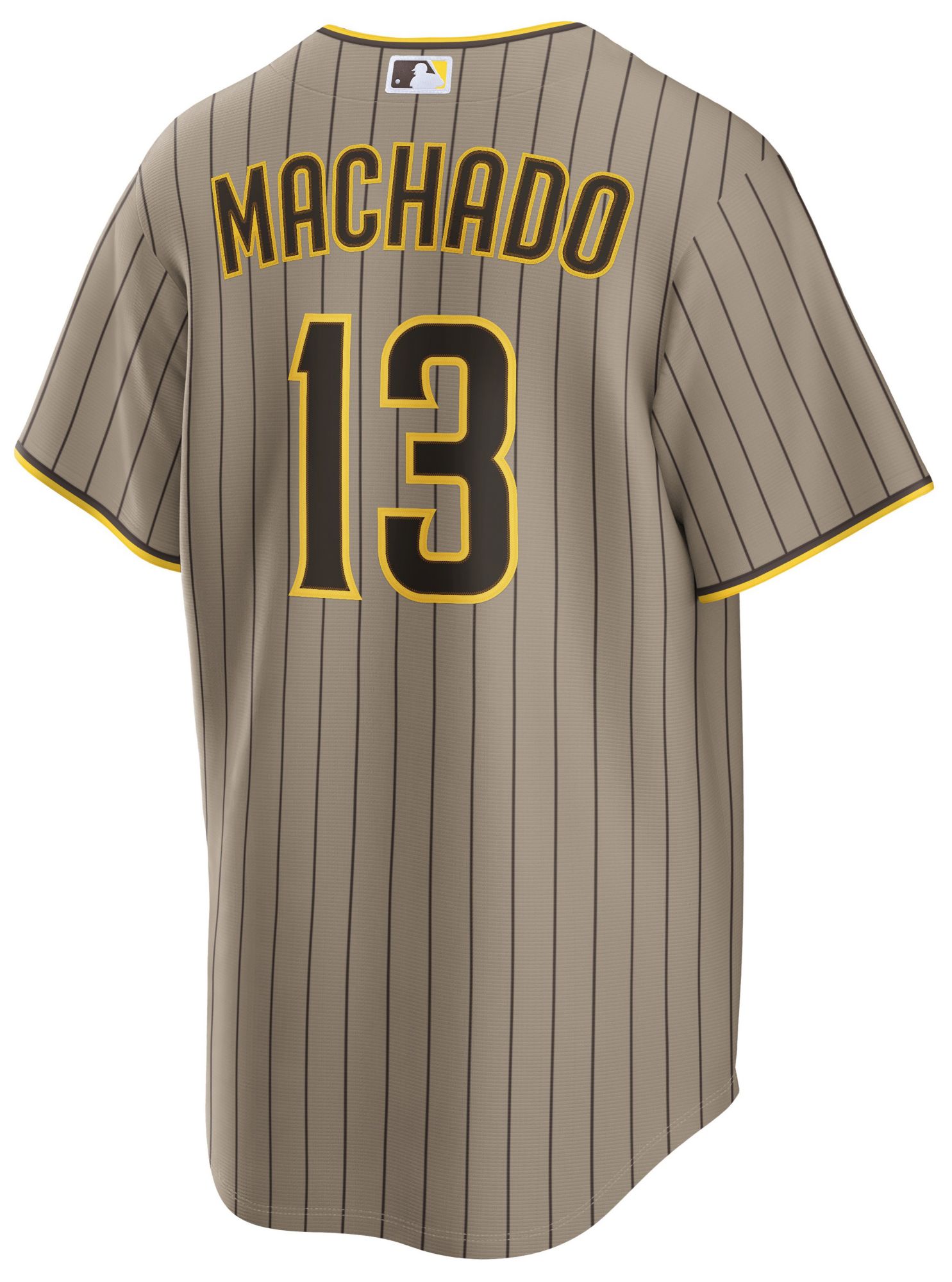 Nike Men's San Diego Padres Khaki Manny Machado #13 Alternate Replica Jersey product image