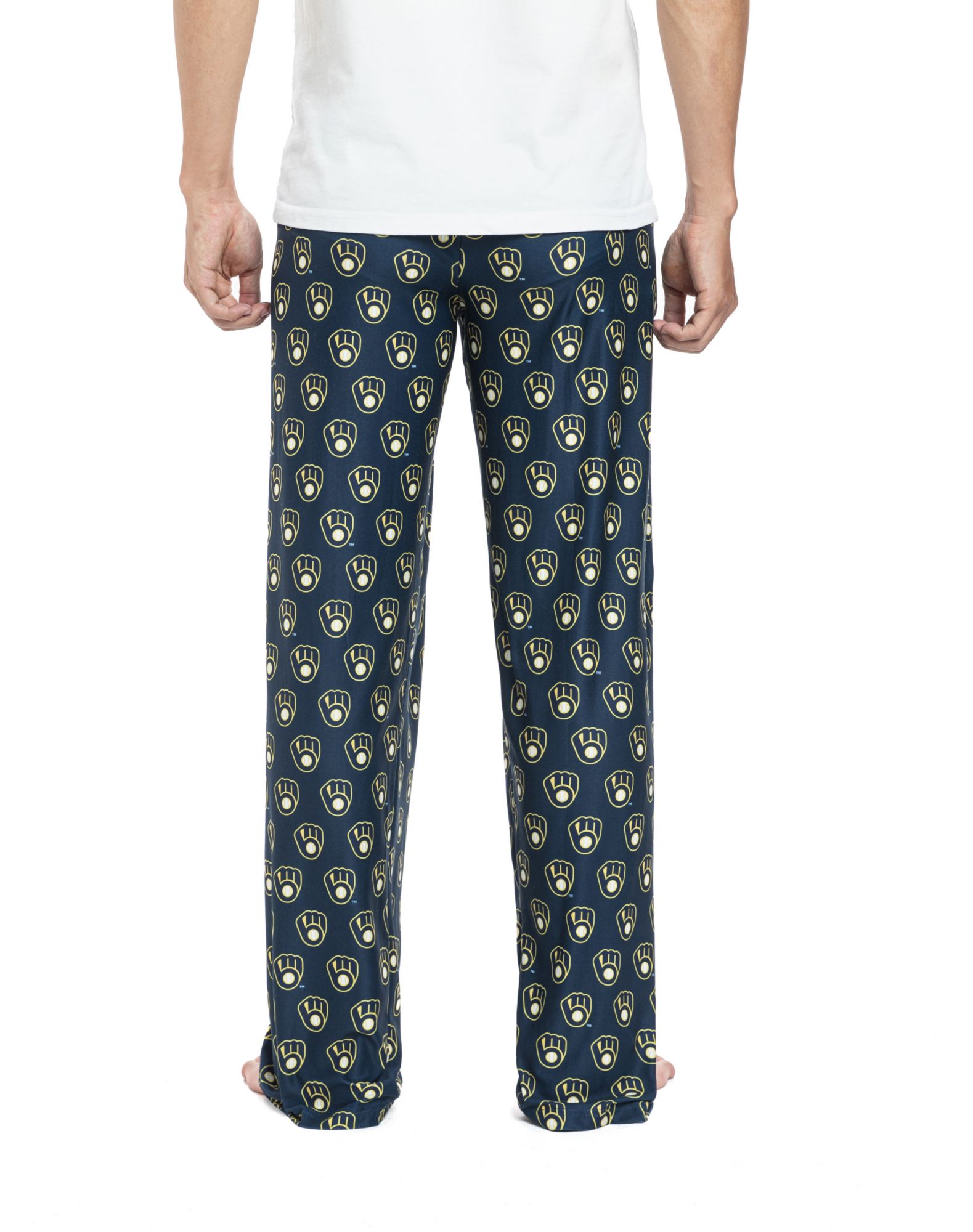 College Concepts Men's Milwaukee Brewers Navy All Over Print Pants