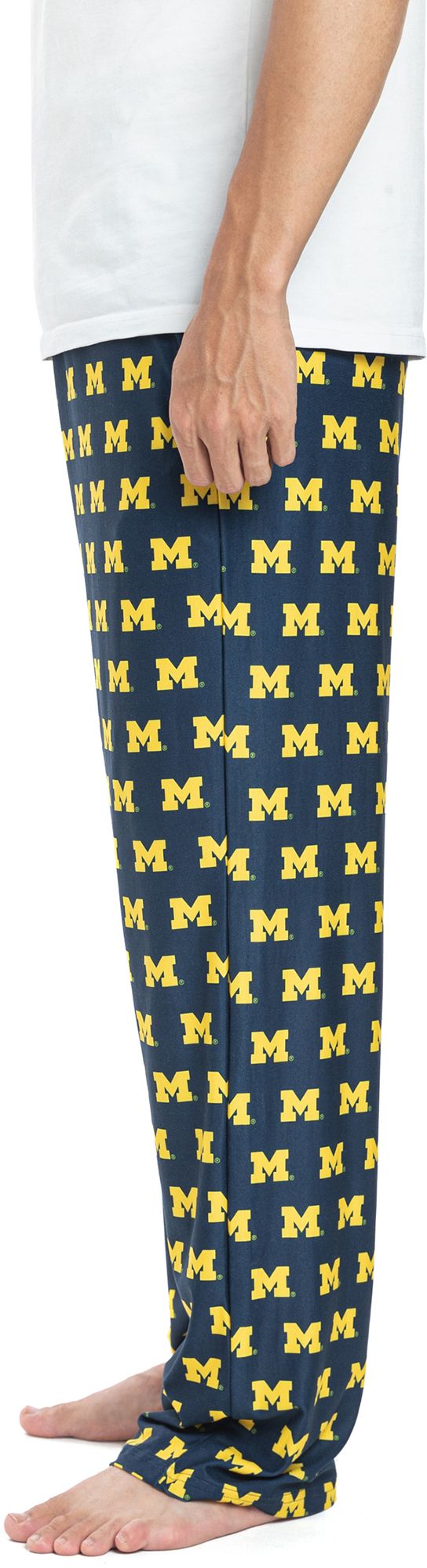 College Concepts Men's Michigan Wolverines Blue Gauge Knit Fleece Pants