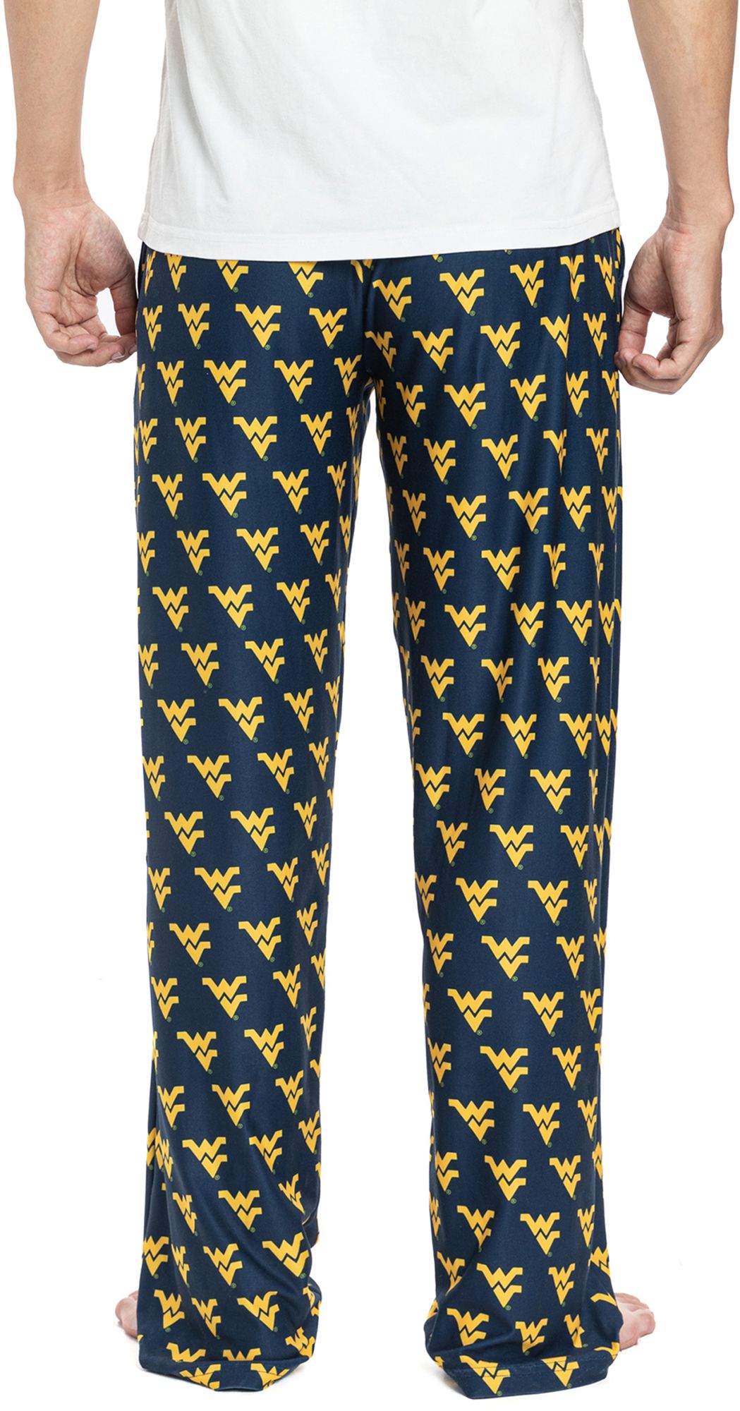 College Concepts Men's West Virginia Mountaineers Blue Gauge Knit Fleece Pants