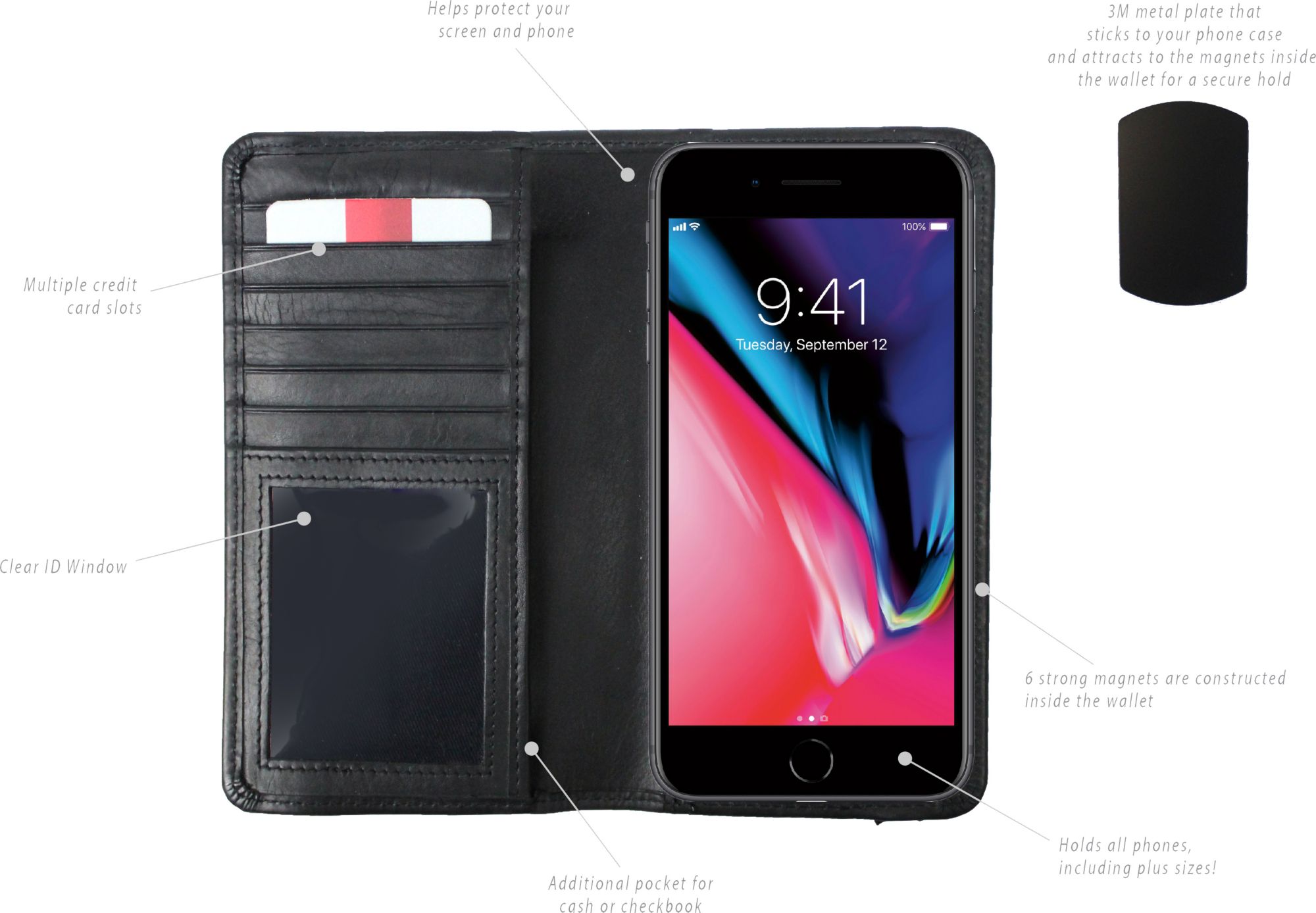 Rawlings Leather Magnetic Wallet & Phone Case