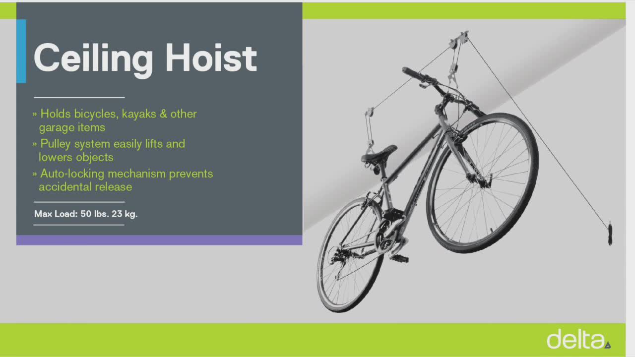 Delta Cycle Single Bike Ceiling Hoist with Straps product