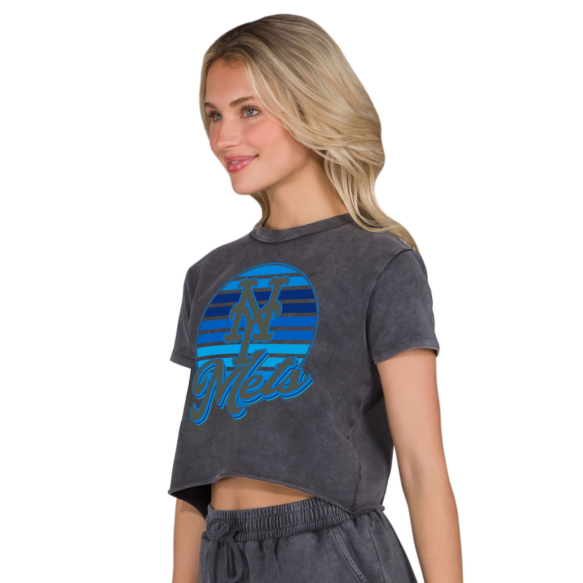 Concepts Sport Women's New York Mets Charcoal Prism Boxy T-Shirt product image