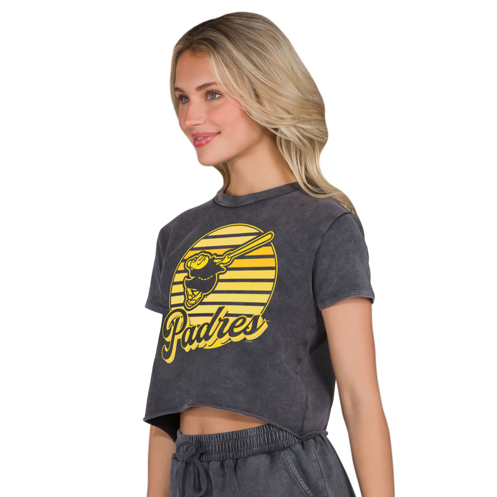 Concepts Sport Women's San Diego Padres Charcoal Prism Boxy T-Shirt product image