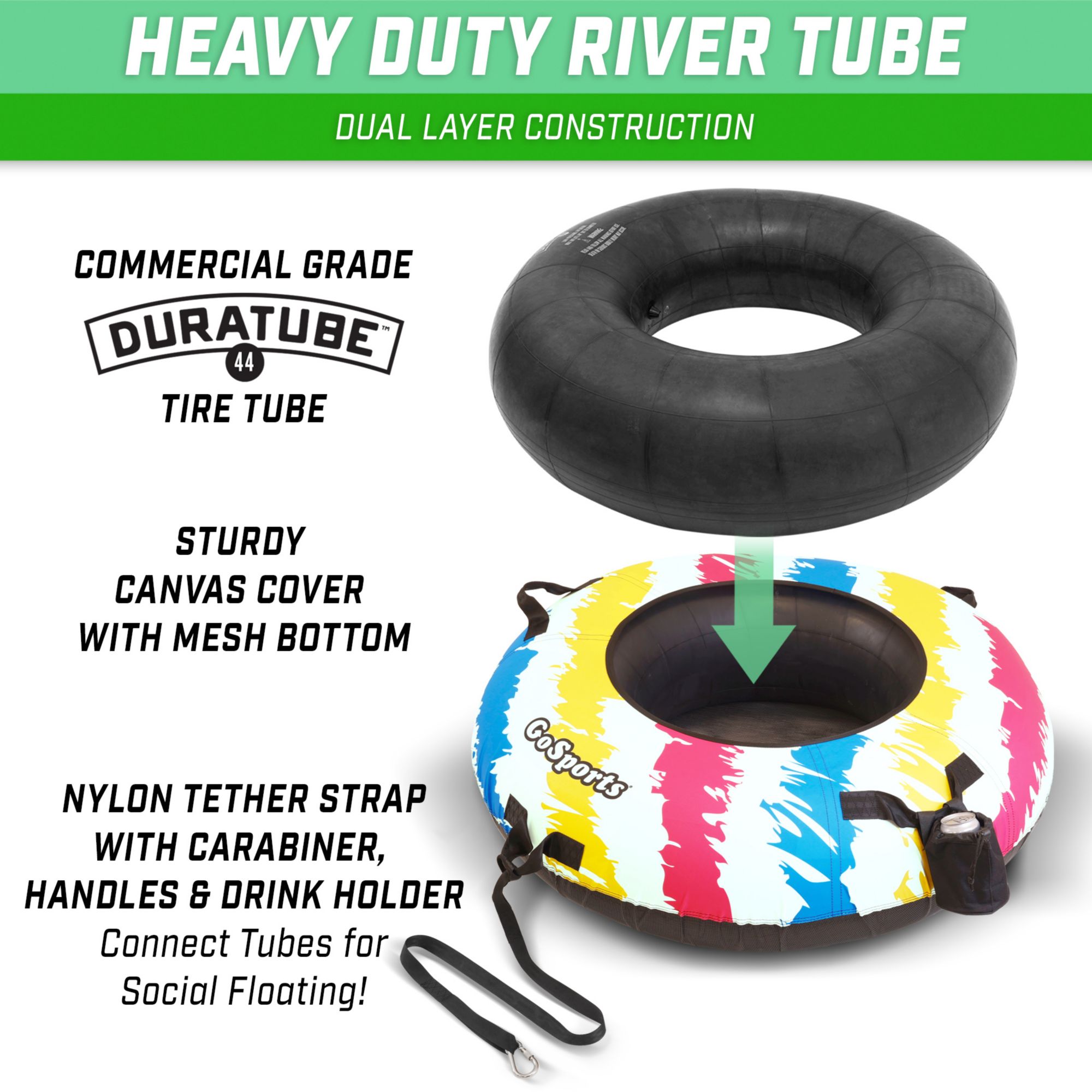 GoSports 44" Heavy Duty River Tube with Premium Canvas Cover product image