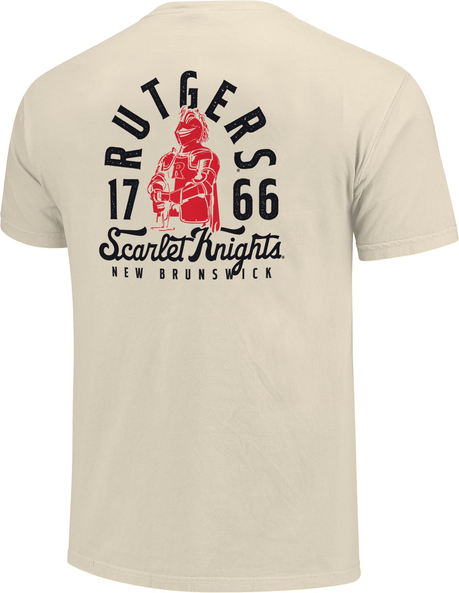 Image One Men's Rutgers Scarlet Knights Ivory Mascot Local T-Shirt