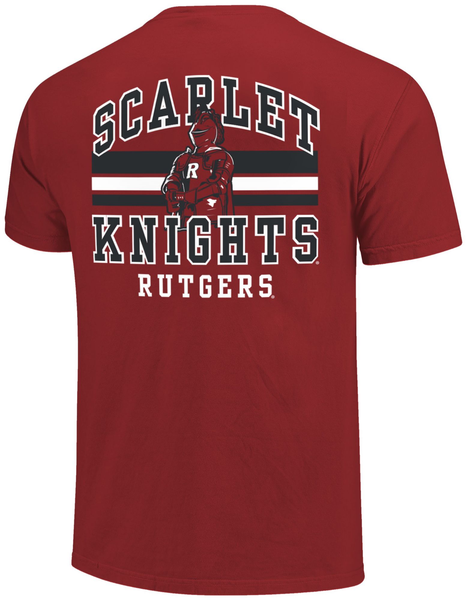 Image One Men's Rutgers Scarlet Knights Red Mascot Arched Short Sleeve T-Shirt product image