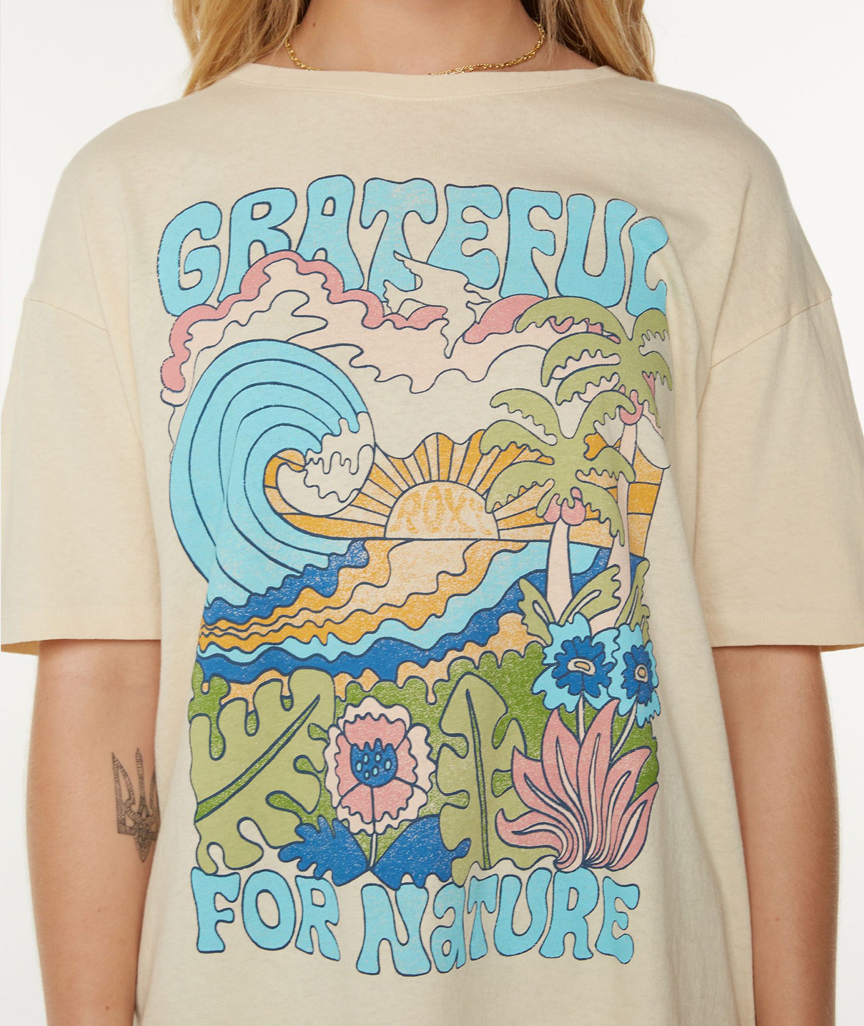 Roxy Women's  Grateful For Nature Oversized Boyfriend Graphic T-Shirt product image