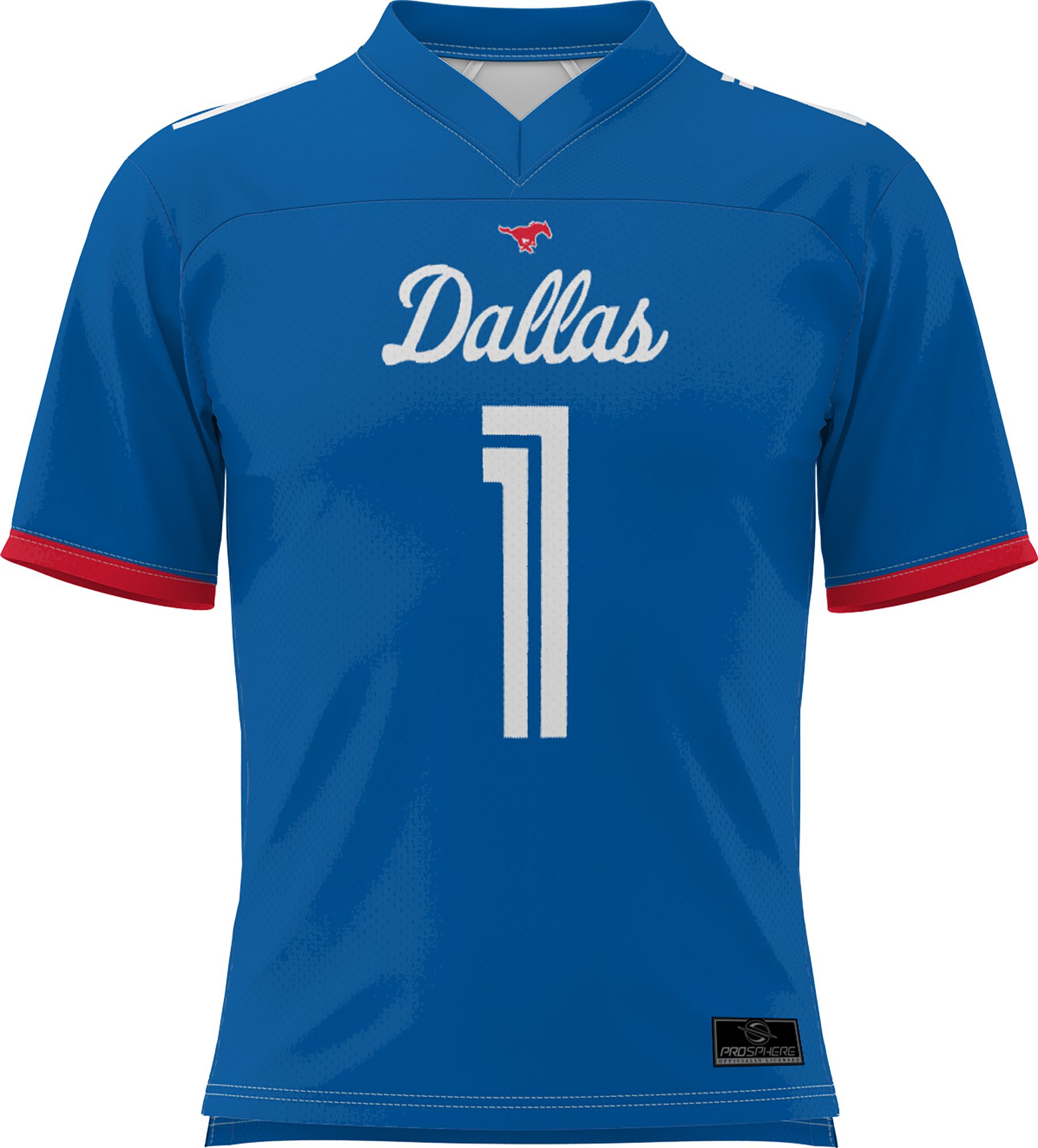 ProSphere Men's Southern Methodist Mustangs #1 Blue Full Sublimated Football Jersey