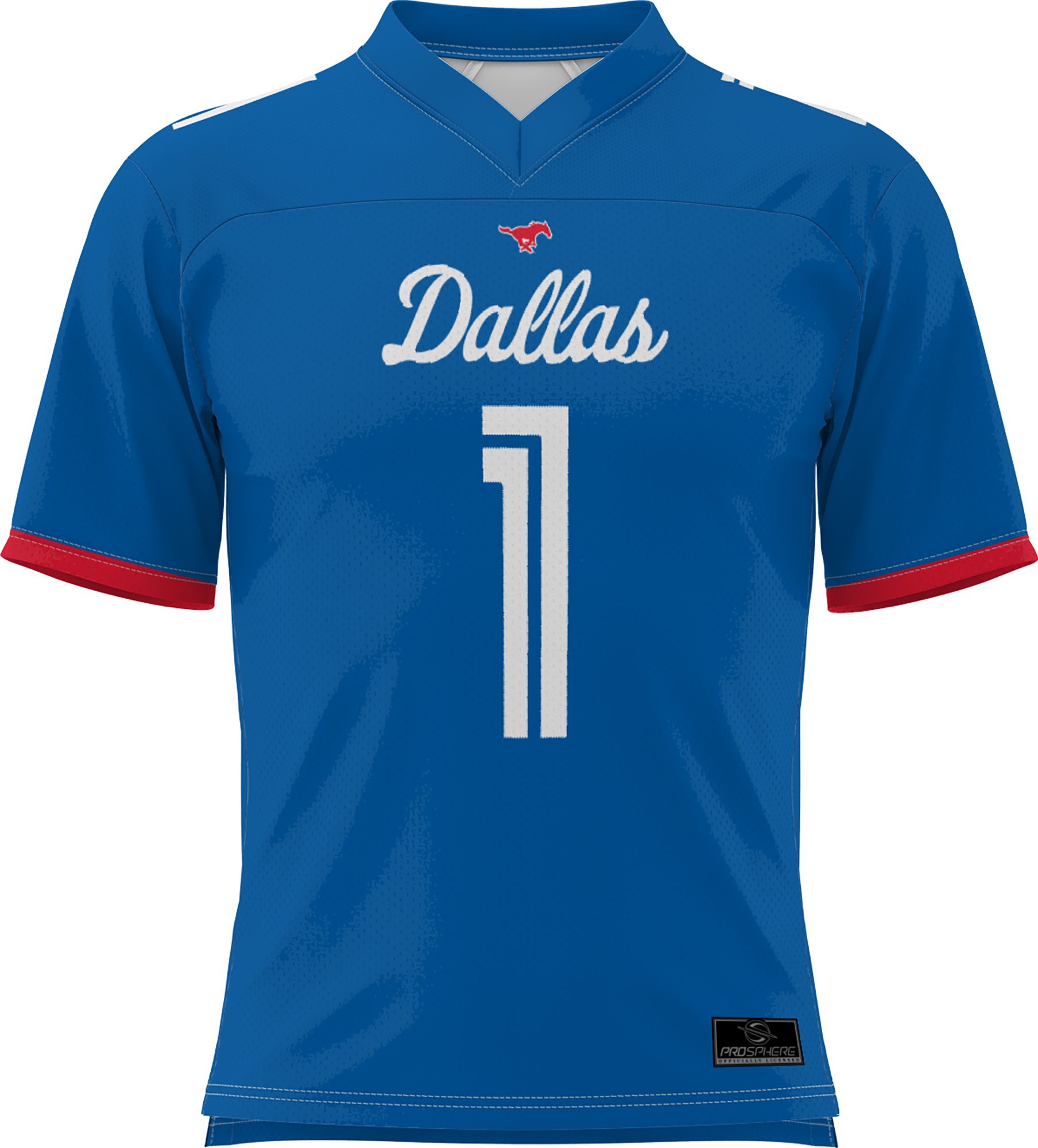 ProSphere Youth Southern Methodist Mustangs #1 Blue Full Sublimated Football Jersey