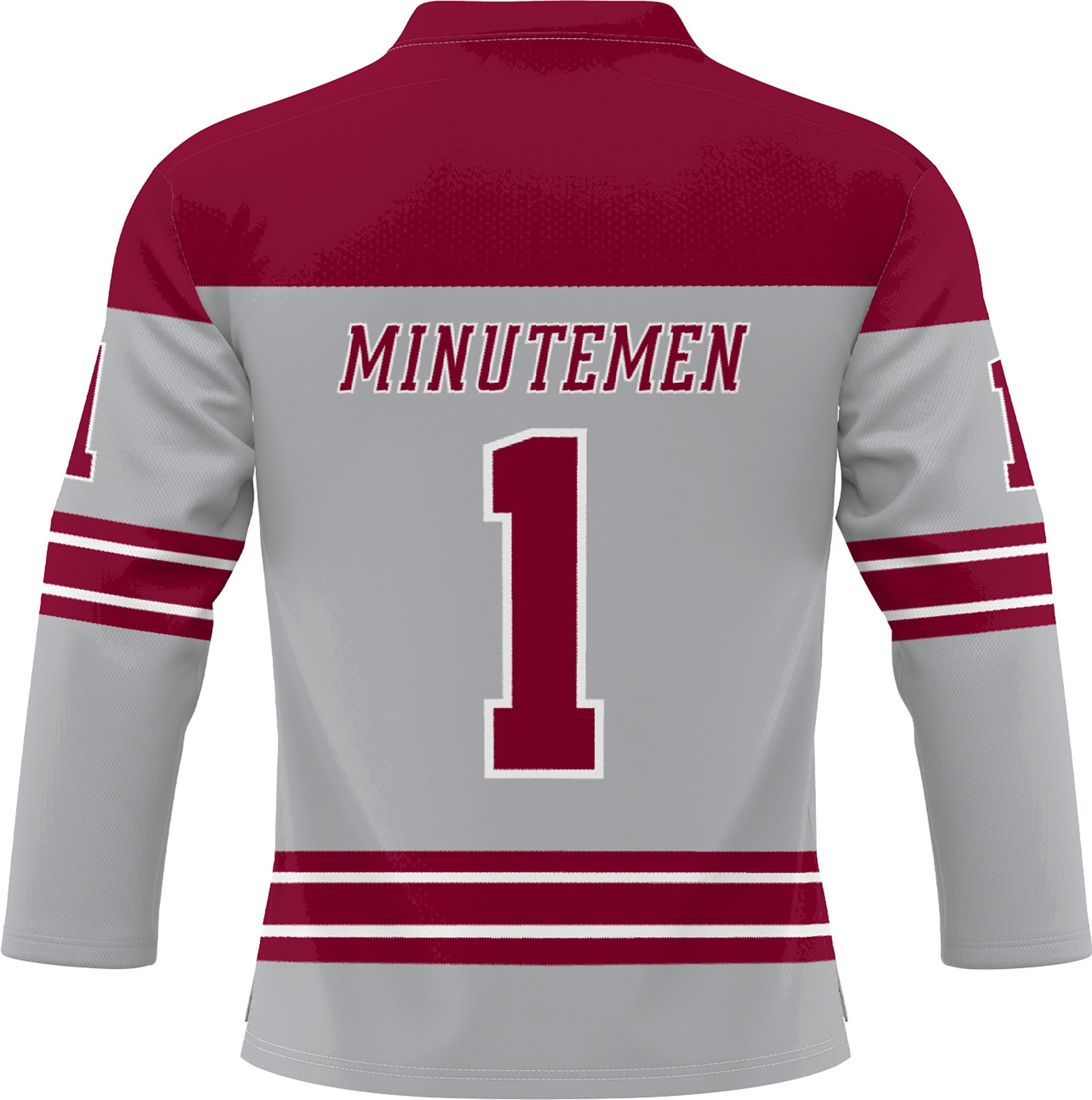 Prosphere Men's UMass Minutemen #1 Grey Full Sublimated Hockey Jersey product image