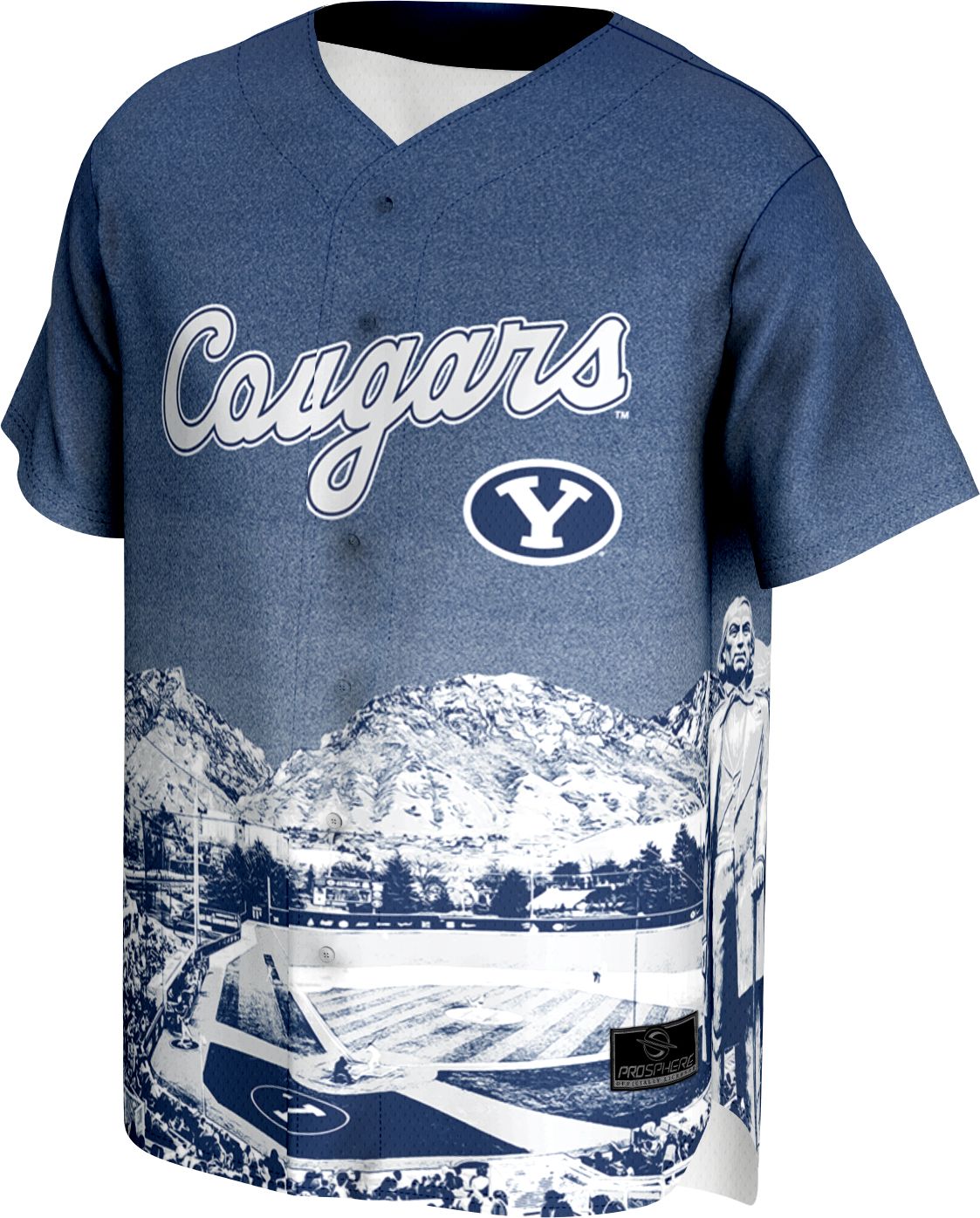 ProSphere Adult BYU Cougars Campus Local Blue Baseball Jersey product image