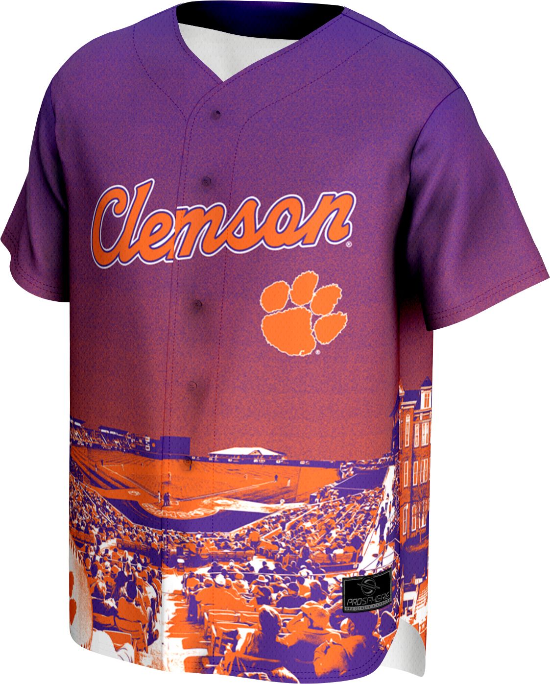 ProSphere Adult Clemson Tigers Campus Local Purple Baseball Jersey product image