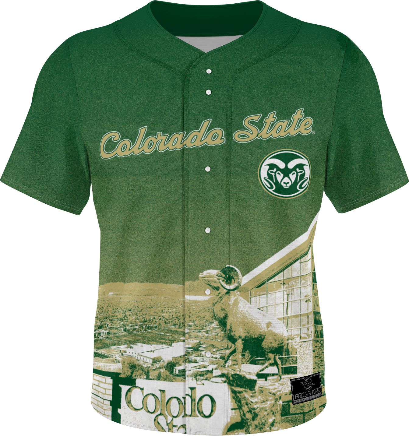 ProSphere Men's Colorado State Rams Green Campus Local Baseball Jersey product image