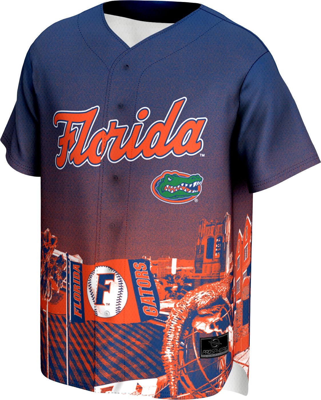 ProSphere Adult Florida Gators Campus Local Blue Baseball Jersey product image