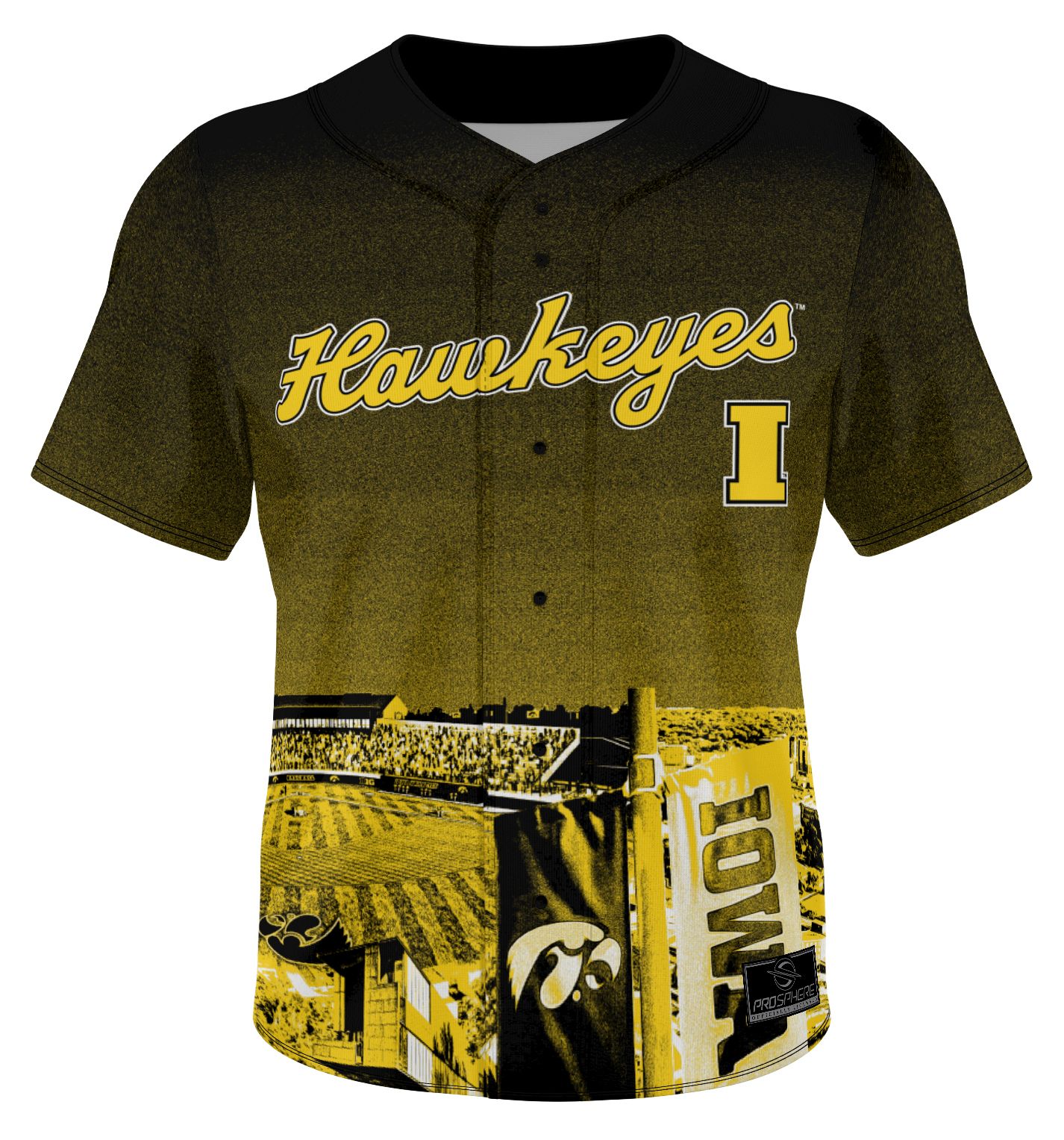 ProSphere Adult Iowa Hawkeyes Gold Campus Local Baseball Jersey product image