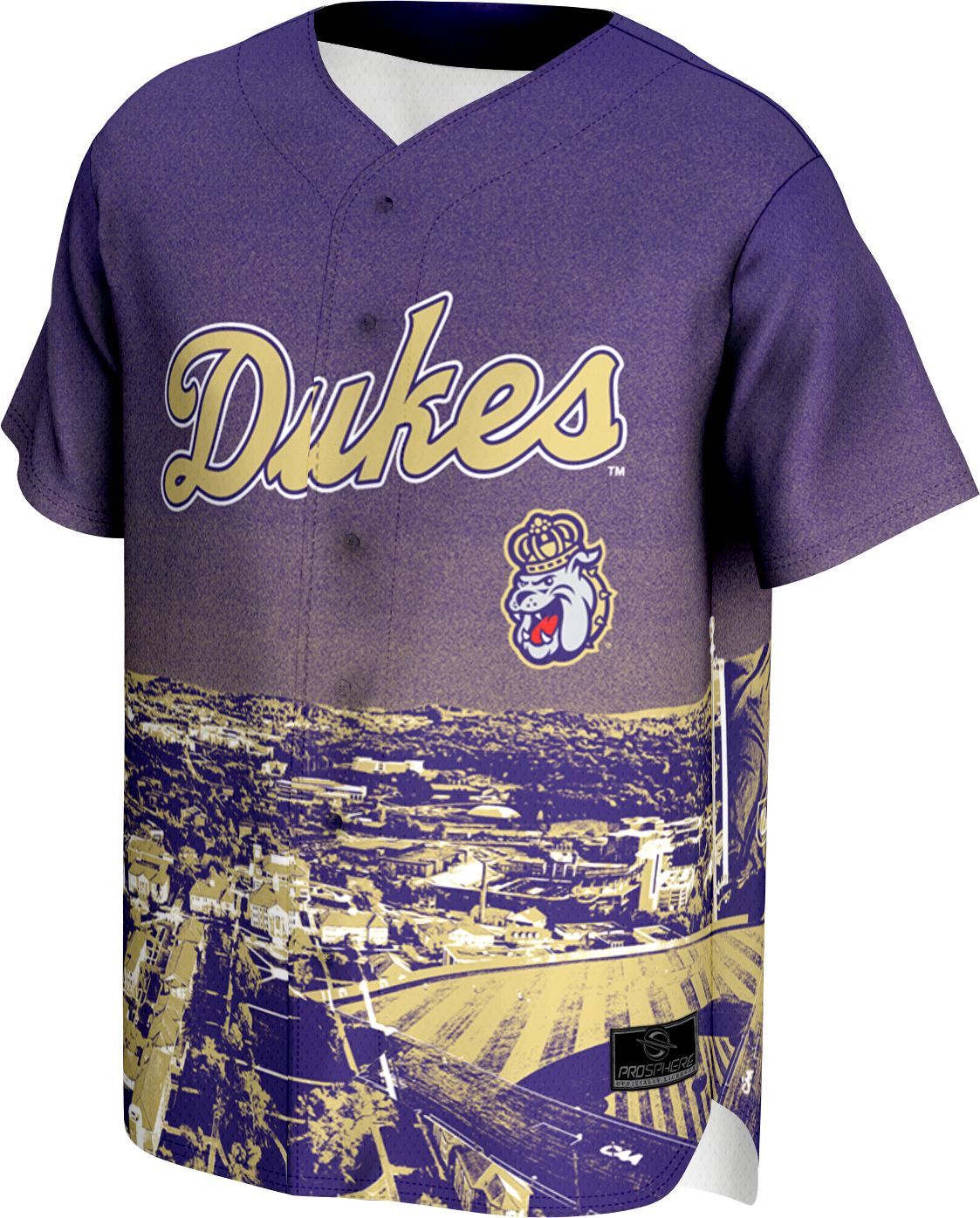 ProSphere Adult James Madison Dukes Campus Local Purple Baseball Jersey product image