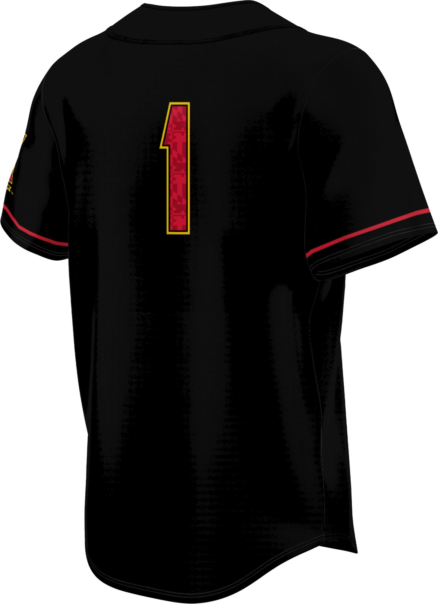 Prosphere Men's Maryland Terrapins #1 Black Full Button Alternate Baseball Jersey