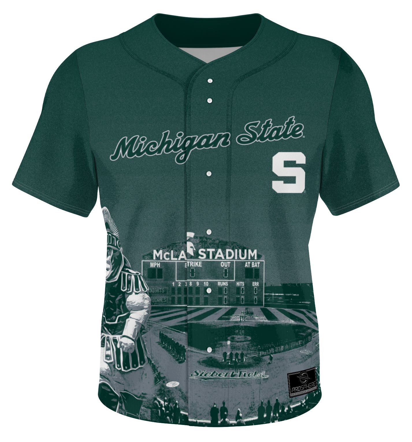 ProSphere Adult Michigan State Spartans Green Campus Local Baseball Jersey product image