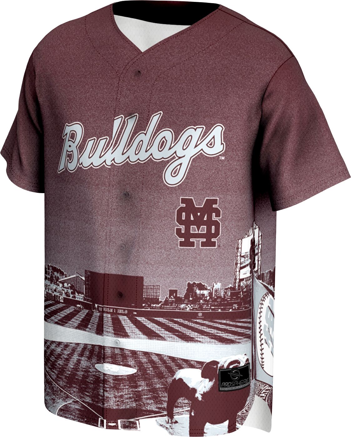 ProSphere Adult Mississippi State Bulldogs Campus Local Maroon Baseball Jersey product image