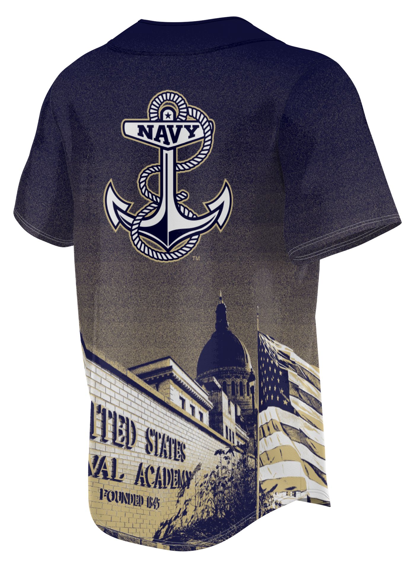 ProSphere Adult Navy Midshipmen Navy Campus Local Baseball Jersey product image