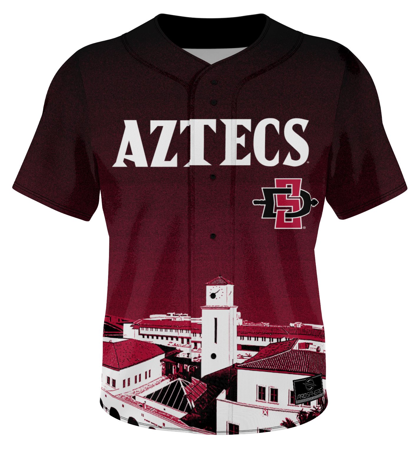 ProSphere Adult San Diego State Aztecs Maroon Campus Local Baseball Jersey product image