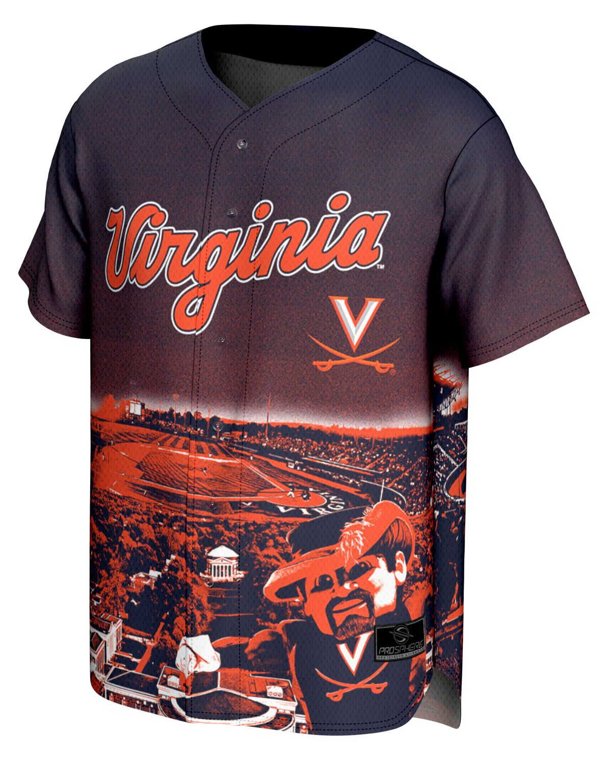 ProSphere Adult Virginia Cavaliers Maroon Campus Local Baseball Jersey product image