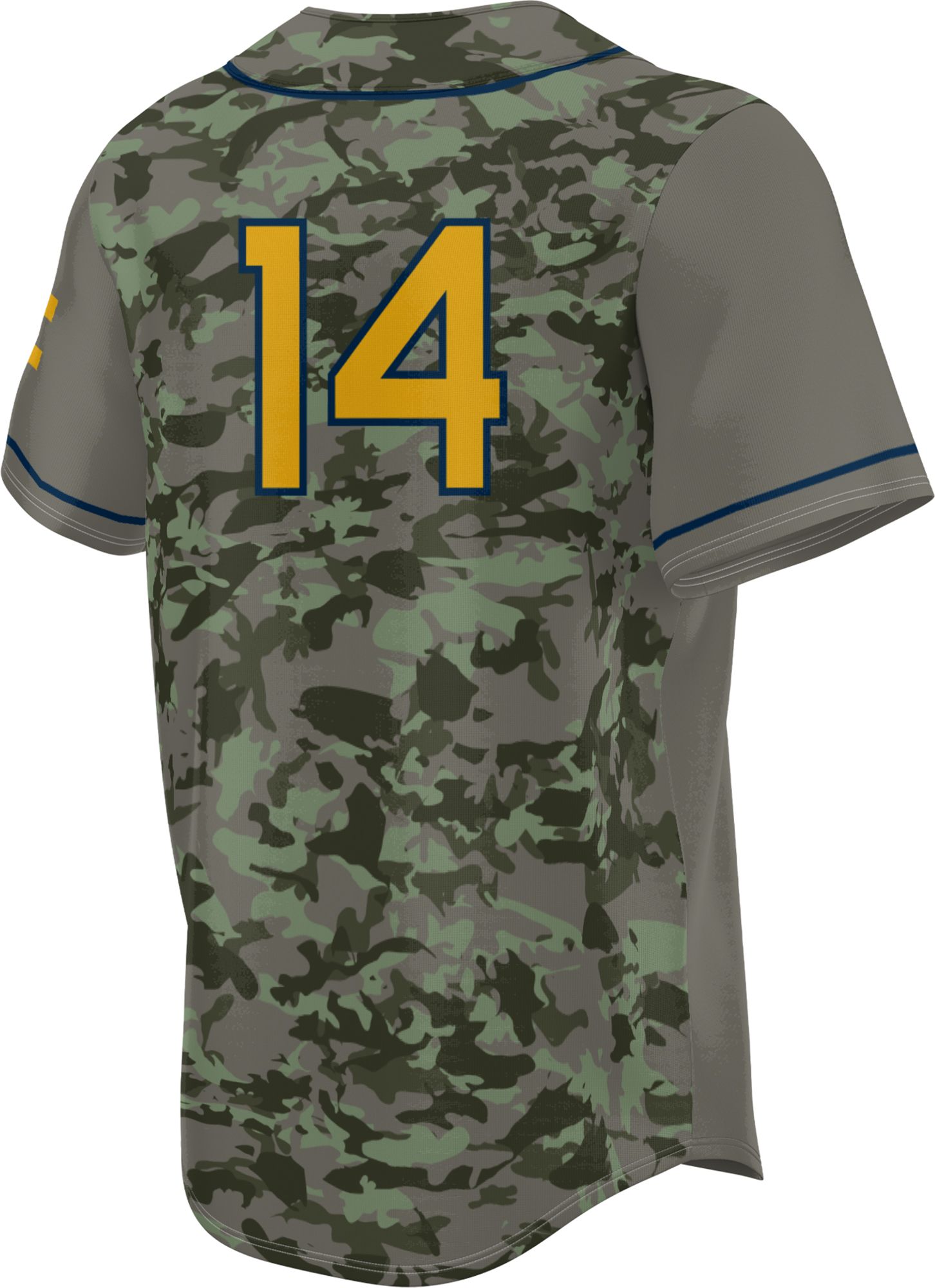 Prosphere Men's West Virginia Mountaineers #1 Camo Full Sublimated Alternate Baseball Jersey