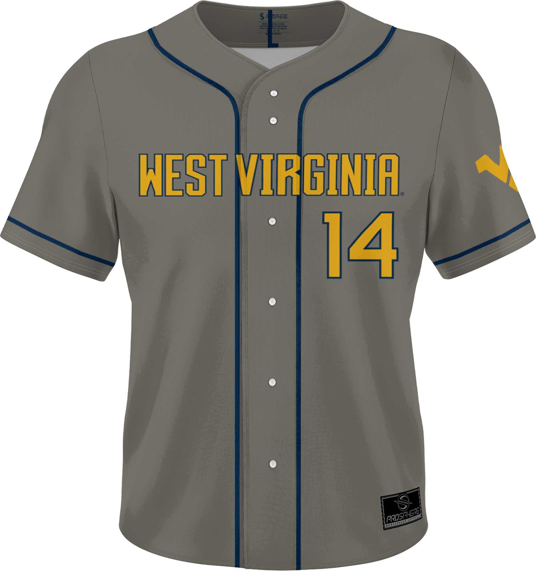 Prosphere Men's West Virginia Mountaineers #1 Camo Full Sublimated Alternate Baseball Jersey