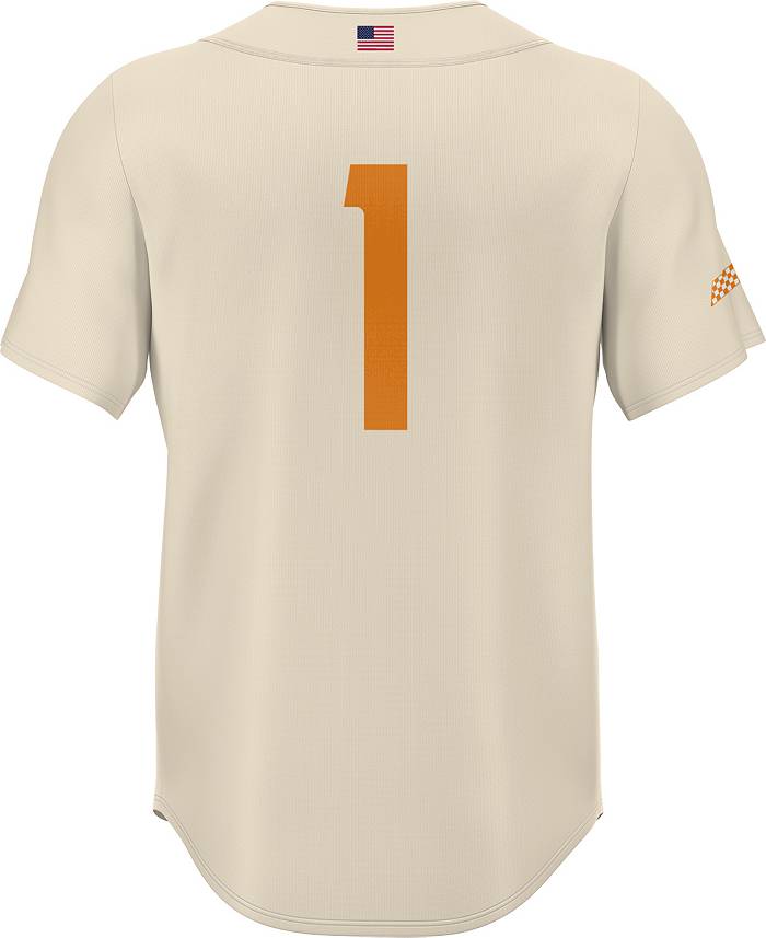 Men's ProSphere #1 White Tennessee Volunteers Baseball Jersey Size: Small