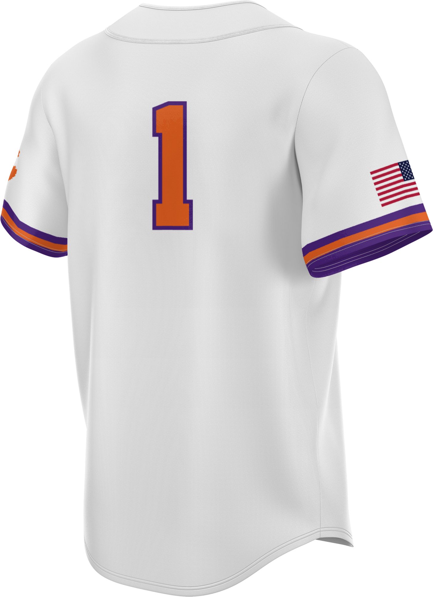 Prosphere Youth Clemson Tigers #1 White Full Sublimated Baseball Jersey product image