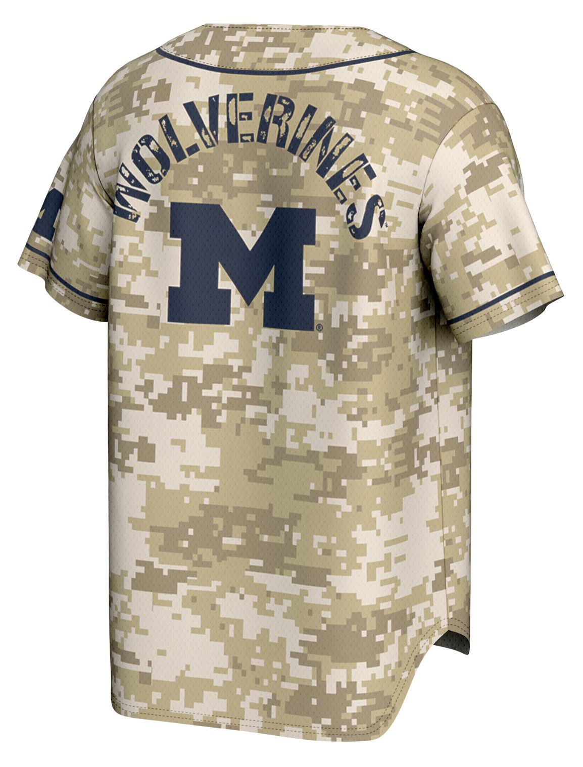 ProSphere Youth Michigan Wolverines Tan Campus Local Digicamo Baseball Jersey product image