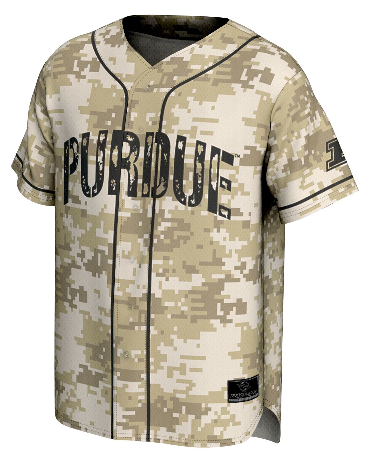 ProSphere Youth Purdue Boilermakers Tan Campus Local Digicamo Baseball Jersey product image