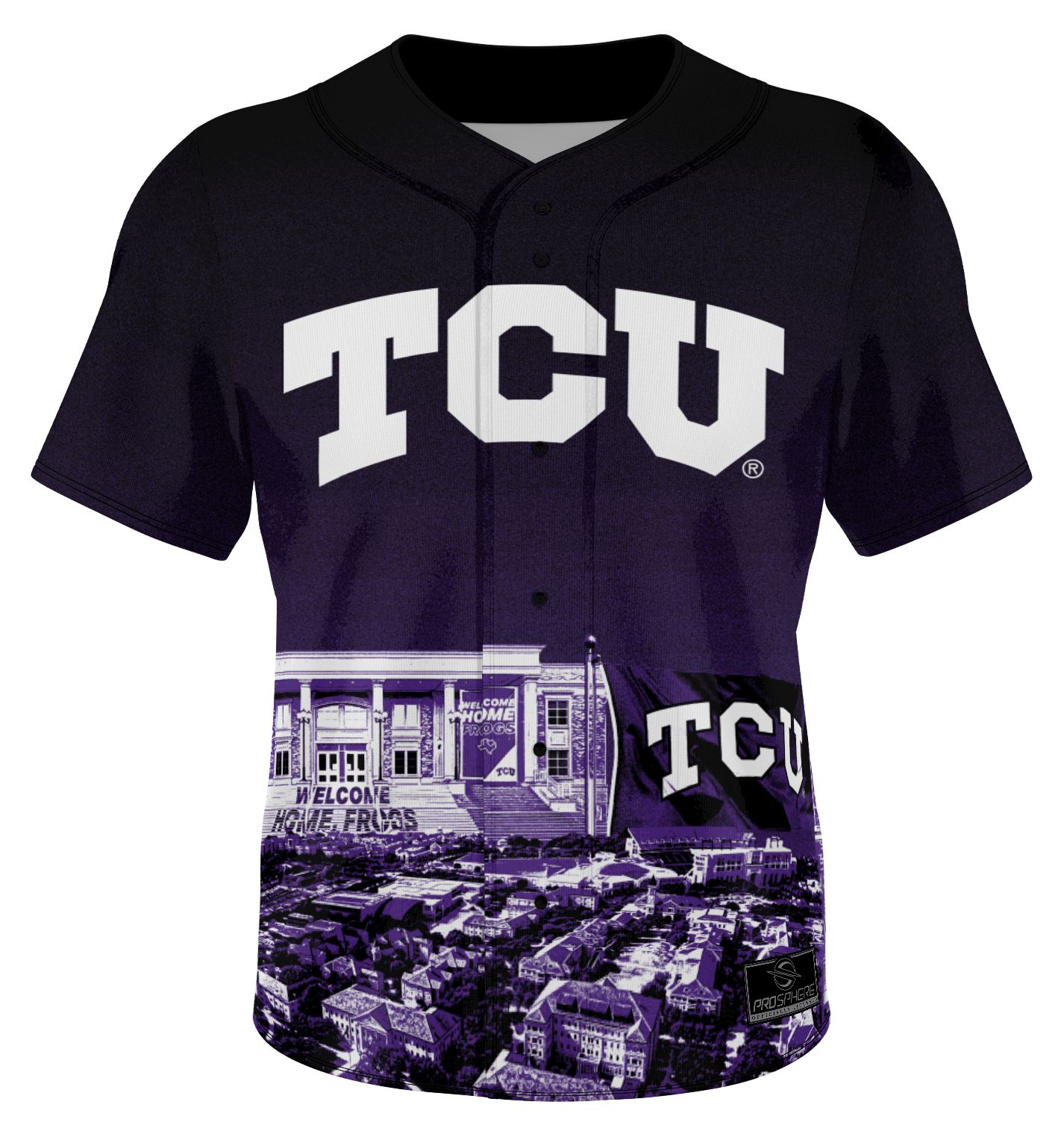 ProSphere Youth TCU Horned Frogs Purple Campus Local Baseball Jersey product image